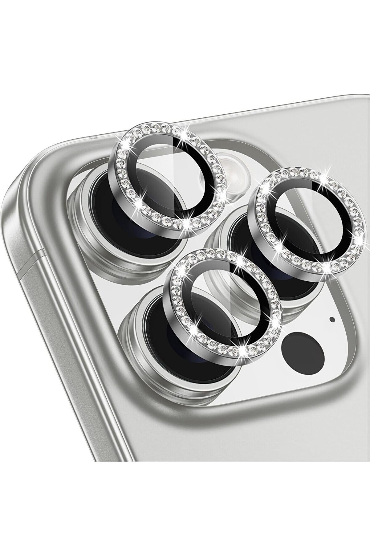 STOREMAX 16 Pro/ 16 Pro Max Taşlı Lens Premium Kalite ve Görünüm Gümüş 1014773