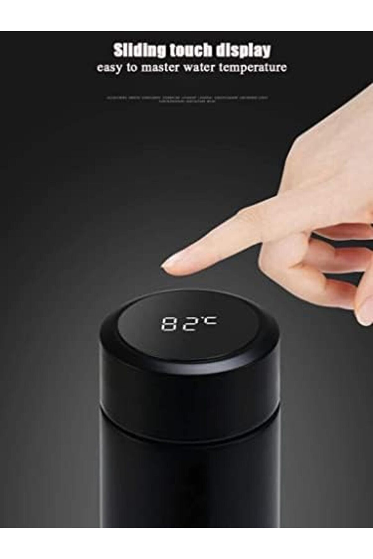Si̇yah Dokunmati̇k Ekranlı Göstergeli̇ Demleme Üni̇teli̇ Vakum Pedli̇ Akıllı Termos 480 Ml 1014773