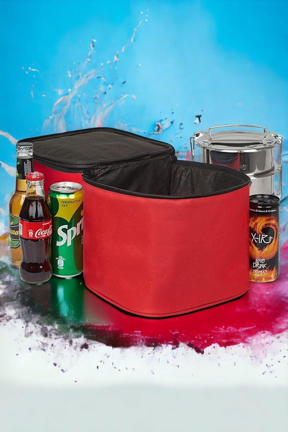 STOREMAX Isı Yalıtımlı Tutucu Kamp Piknik Beslenme Sefer Tası &Ccedil;antası Kırmızı Ex08-K 1014773