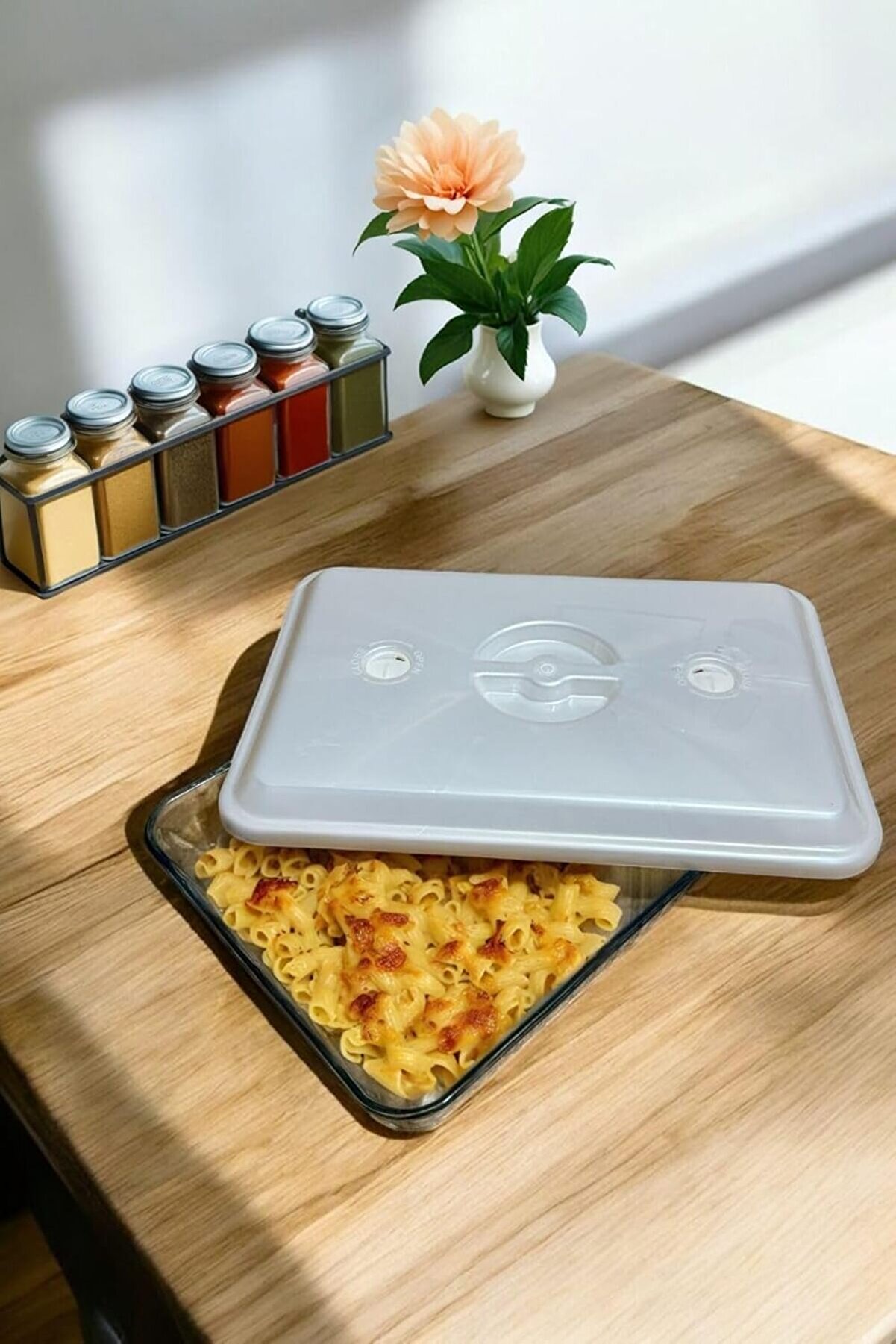 STOREMAX modashine Kanallı Dikd&ouml;rtgen Kapağı Fırın ve Mikrodalga Uyumlu modascope 1014773