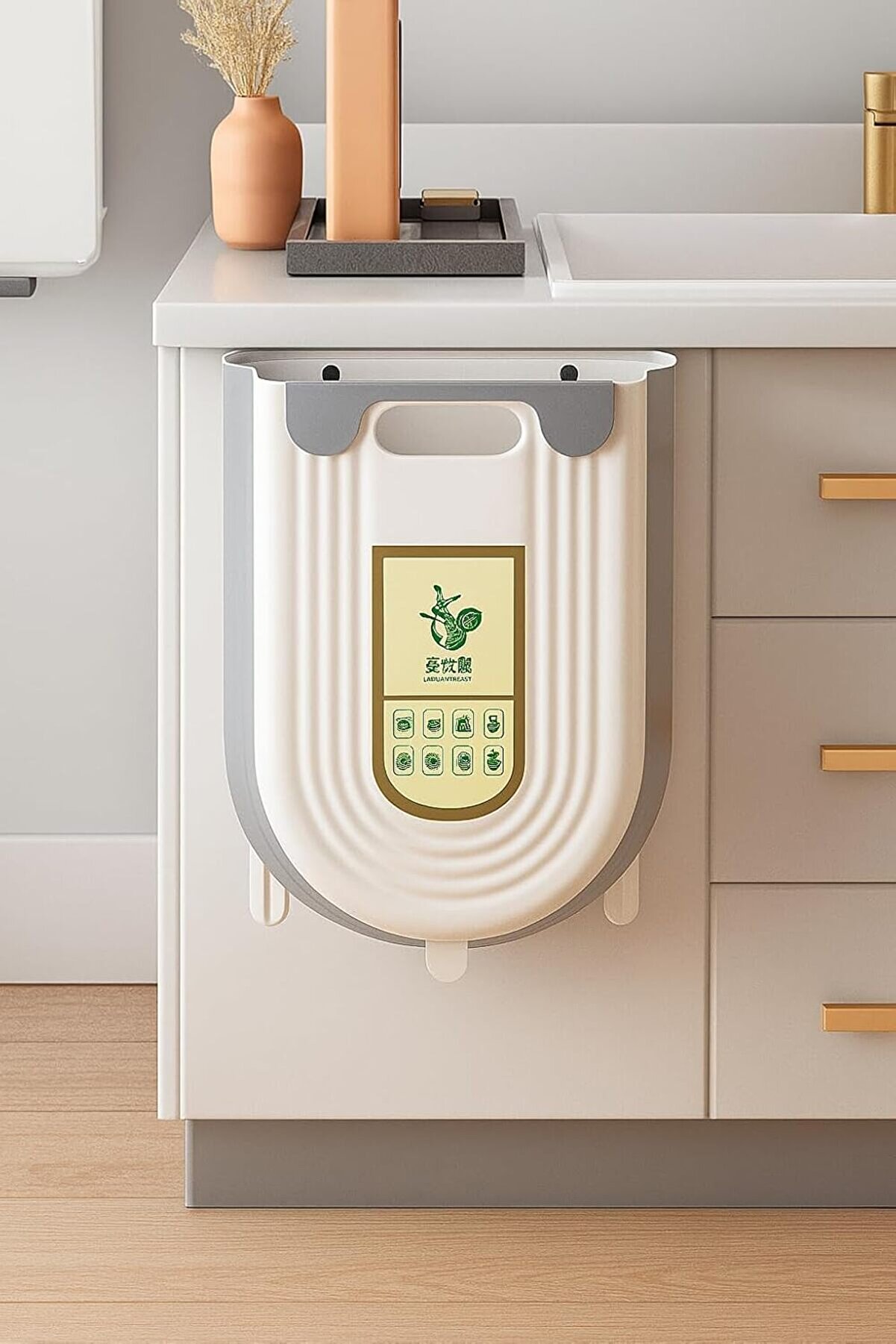 STOREMAX Katlanabilir Körüklü Mutfak Dolap İçi Çöp Kovası – 20kg Taşıma Kapasiteli, Kompakt ve Dayanıklı Atık