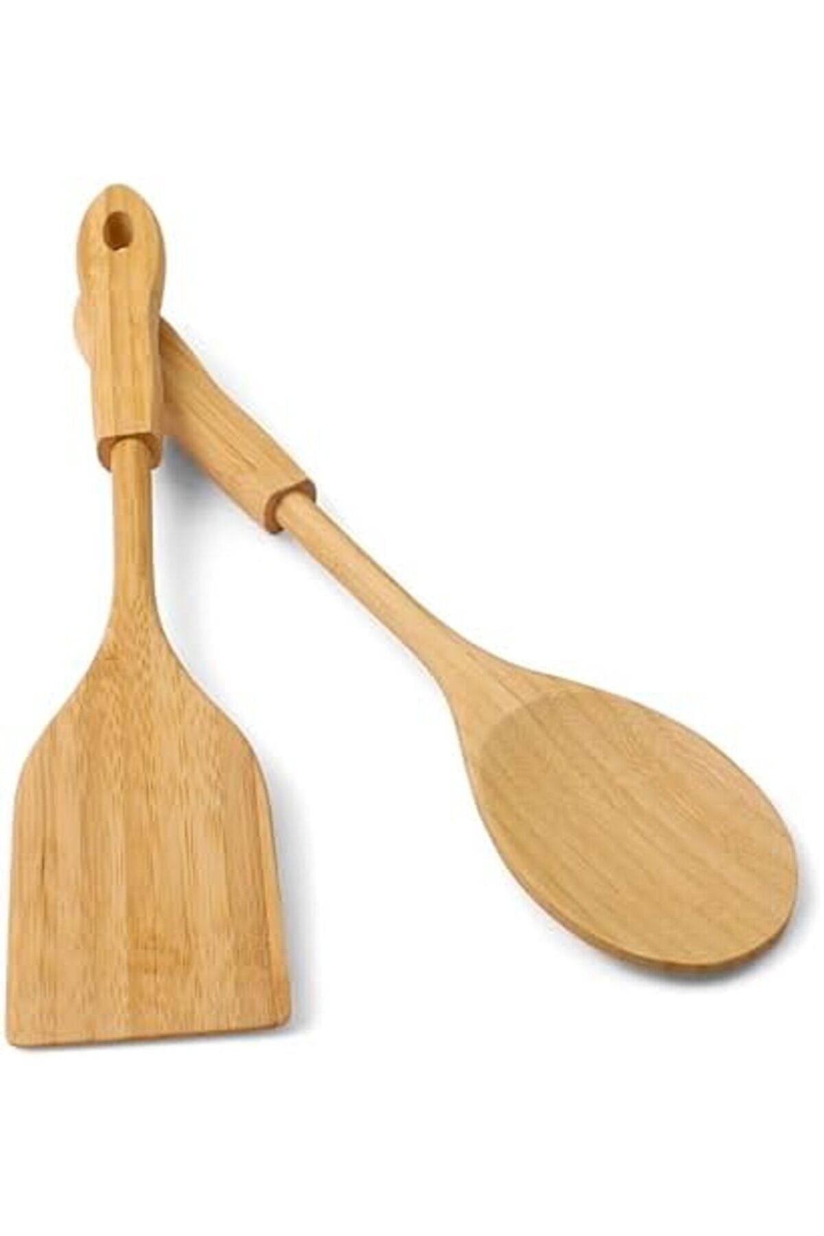 Bambu 2 Li̇ Servi̇s Seti̇, Tavalarınız Ve Kızarmanız İçi̇n Spatula, Servi̇sleri̇ni̇z İçi̇n Büyük Kaşık
