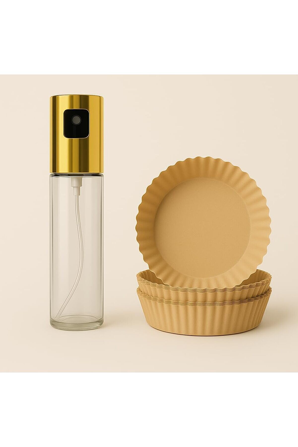 Svngsphereshop Store Ai̇rfryer Kullanıcıları İ&ccedil;i̇n Set &ndash; Yağ P&uuml;sk&uuml;rt&uuml;c&uuml; Şi̇şe + 50 Li̇ Pi̇şi̇rme Kağı