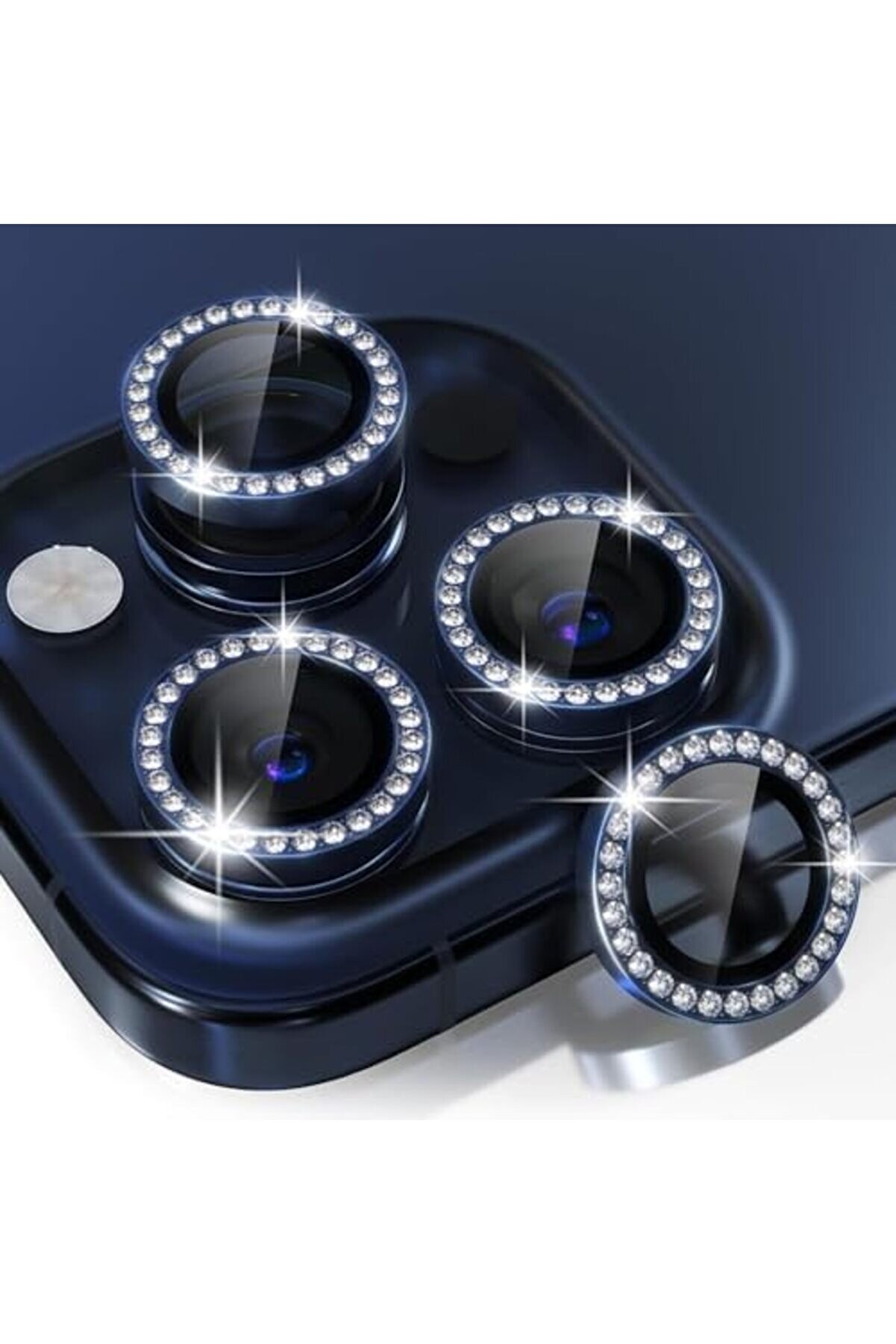 15 Pro,15 Pro Max İçi̇n, Taşlı, Kamera Lens, Basi̇t Kurulum, Hd Görüntü, Metal Çerçeve, 9H Temperli̇ Ca