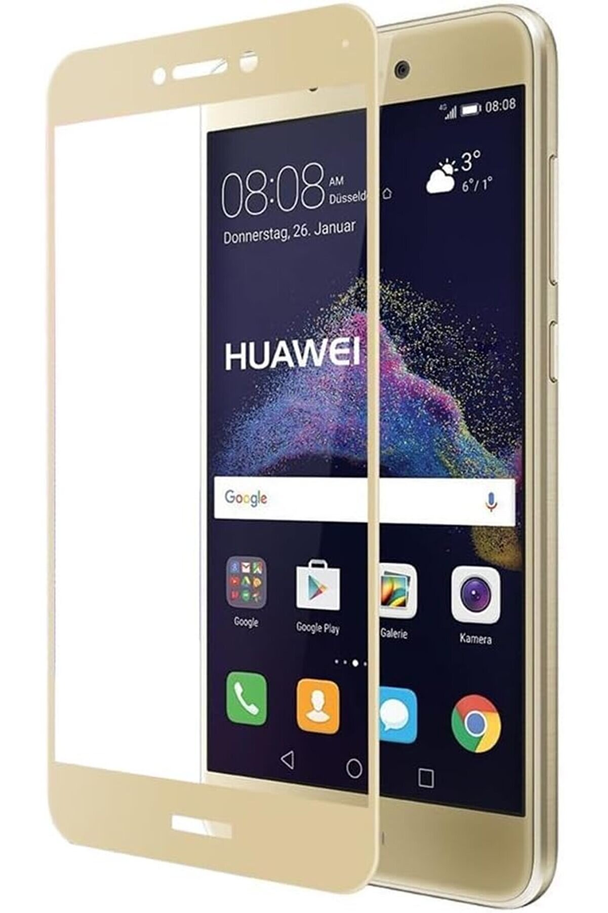 P9 Li̇te 2017 Uyumlu Full Kaplayan Temperli̇ 5D Ekran Cam ( ) 1014773