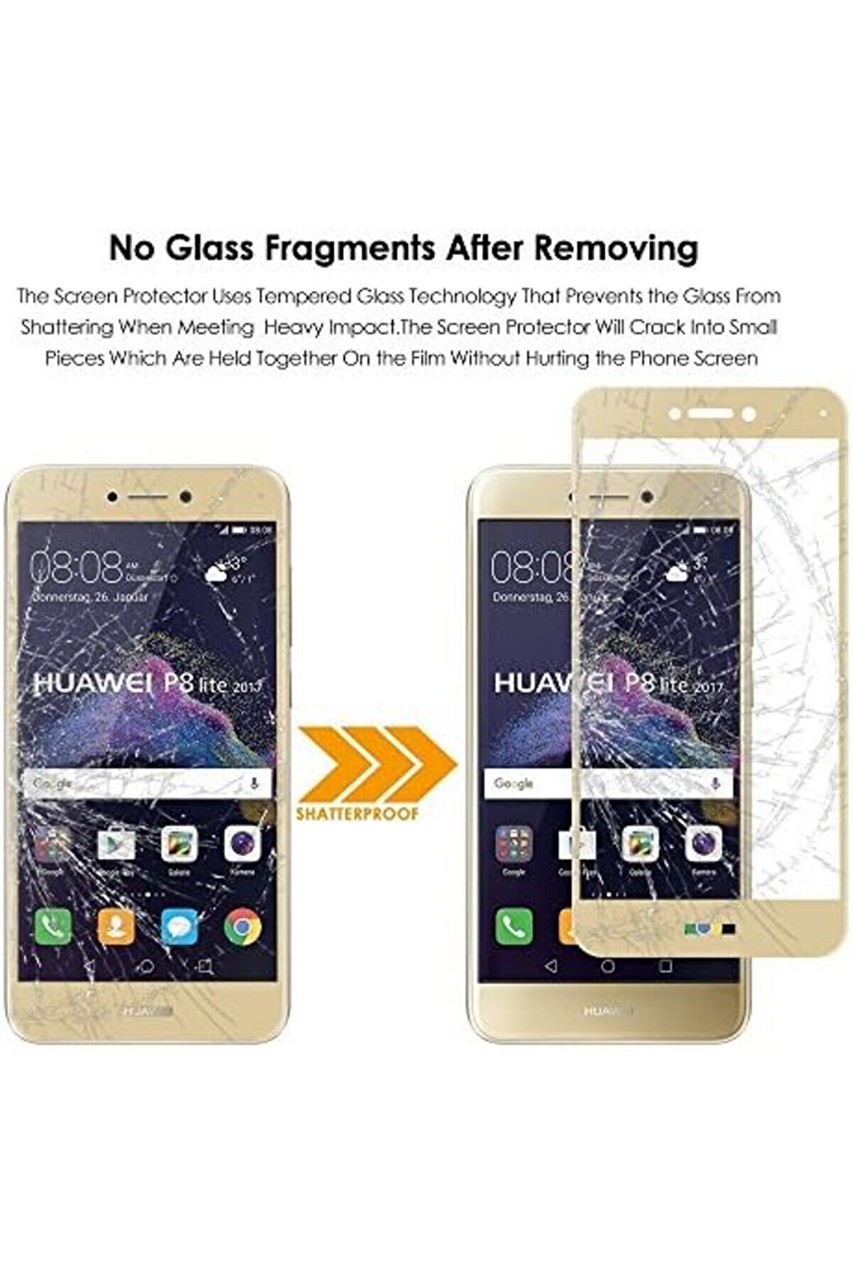 P9 Li̇te 2017 Uyumlu Full Kaplayan Temperli̇ 5D Ekran Cam ( ) 1014773