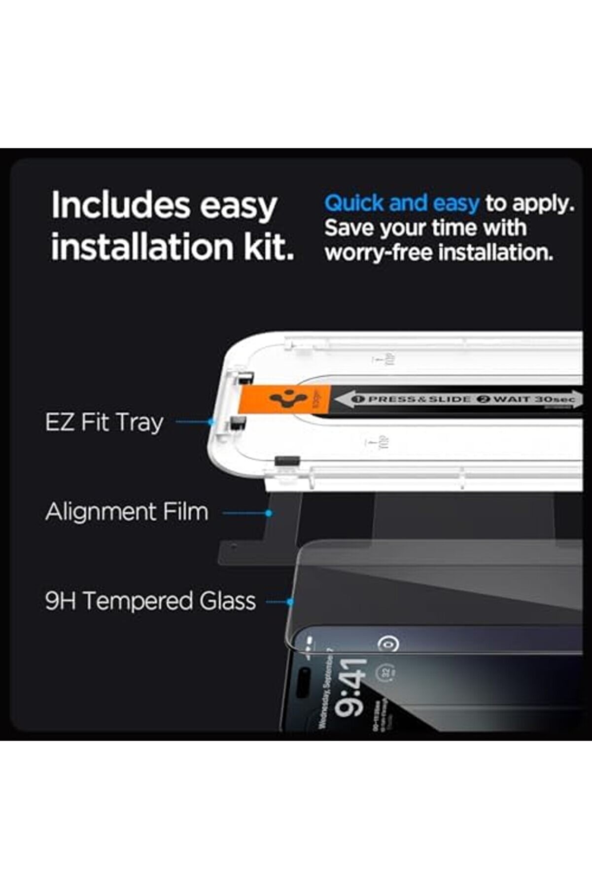 15 Pro Max Cam Ekran Kurulum Tam Kaplayan Glas.tr Ez Fi̇t Full Cover - Agl06