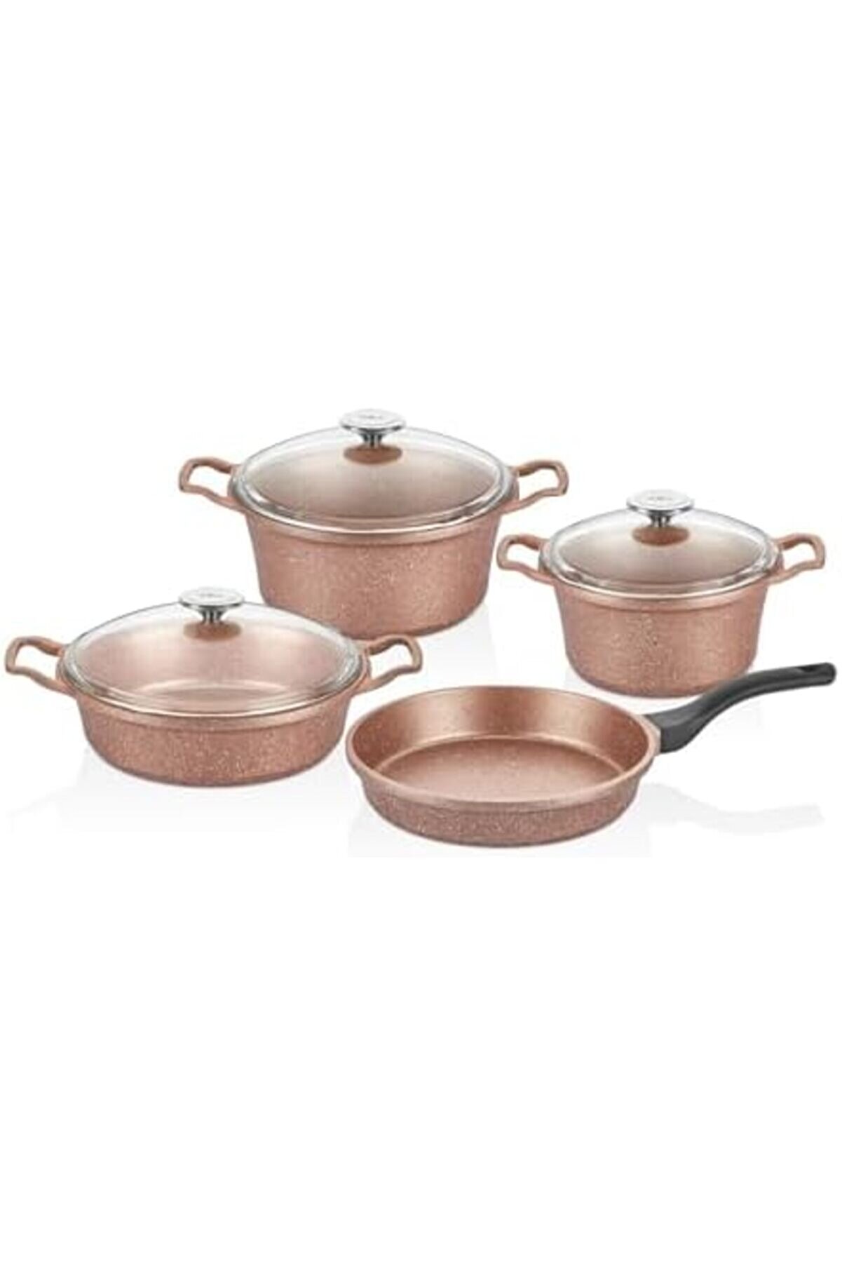 Modashi̇ne Efdal 7 Prç Rose Set (Tencere20+24/K.yarık26/Tava26) Modascope 1014773