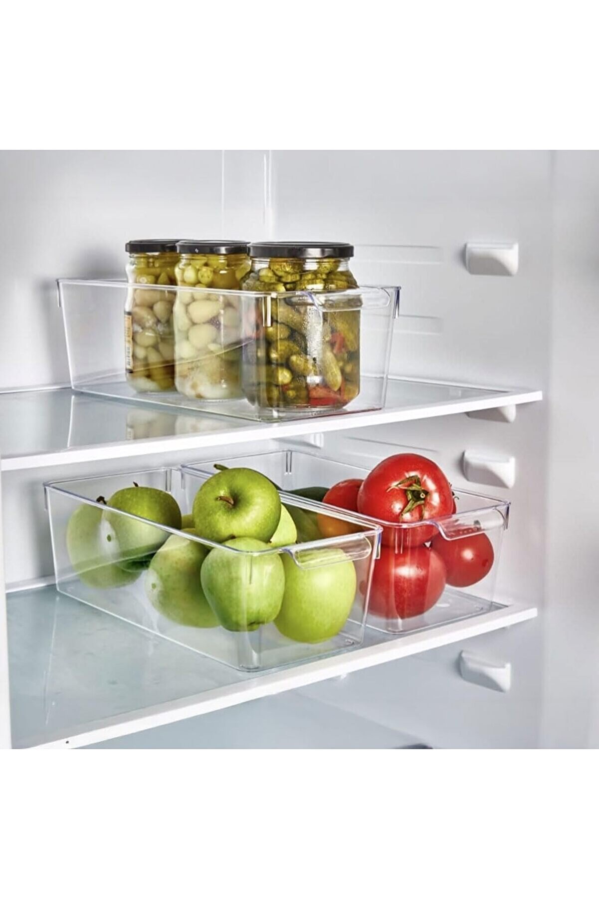 STOREMAX pltnstoreshop 1 Adet Kırılmaz Ultra Dayanıklı Buzdolabı Düzenleyici Organizer Kutu Şeffaf - Medıum K