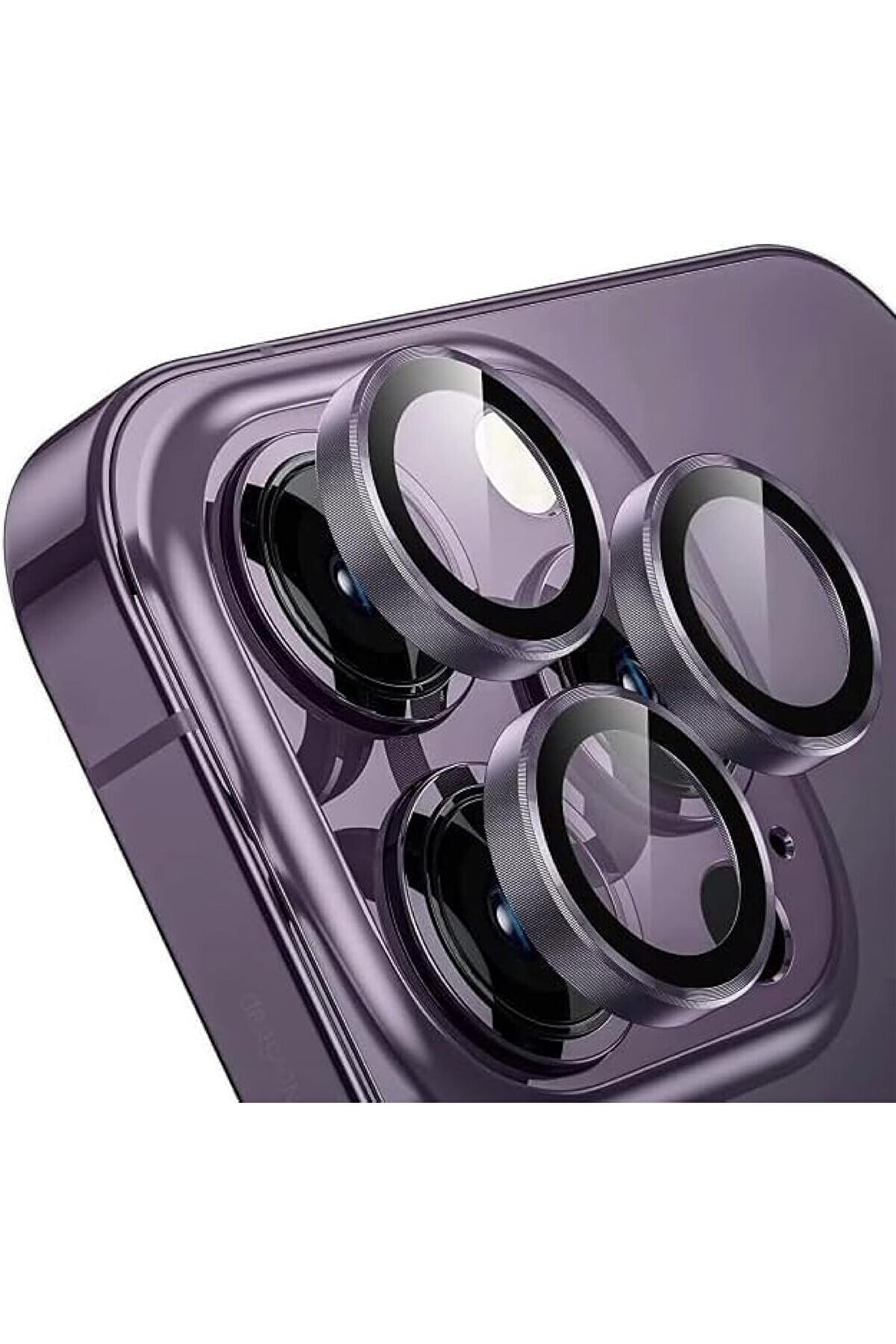 STOREMAX İphone Alaşım Çerçeveli Tempered Glass Kamera Lens ( 14 Pro Max Mor) 1014773