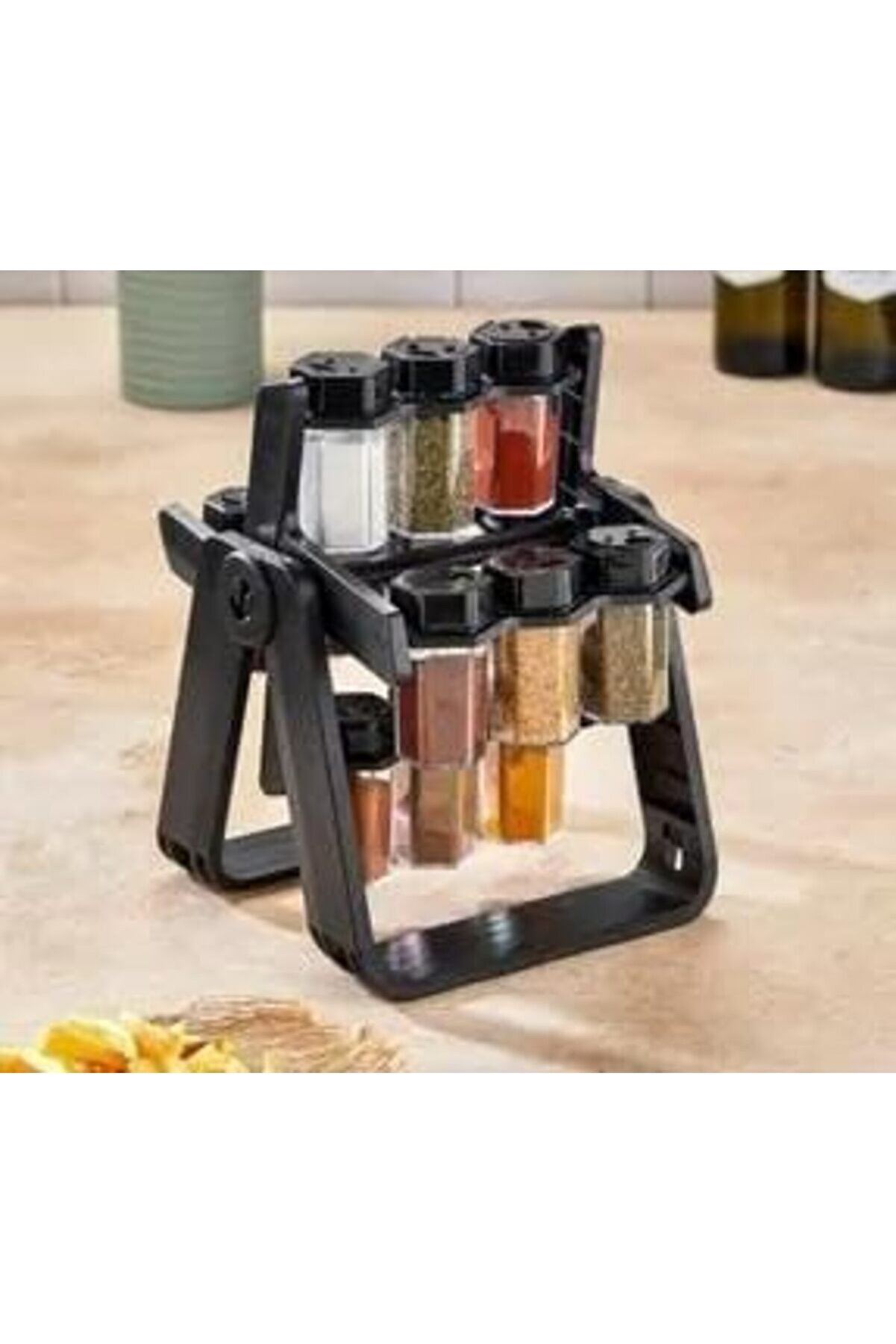 STOREMAX , 12'li Şişeli Set, Siyah Plastik Raf, Duvara Monte Edilebilir 1014773