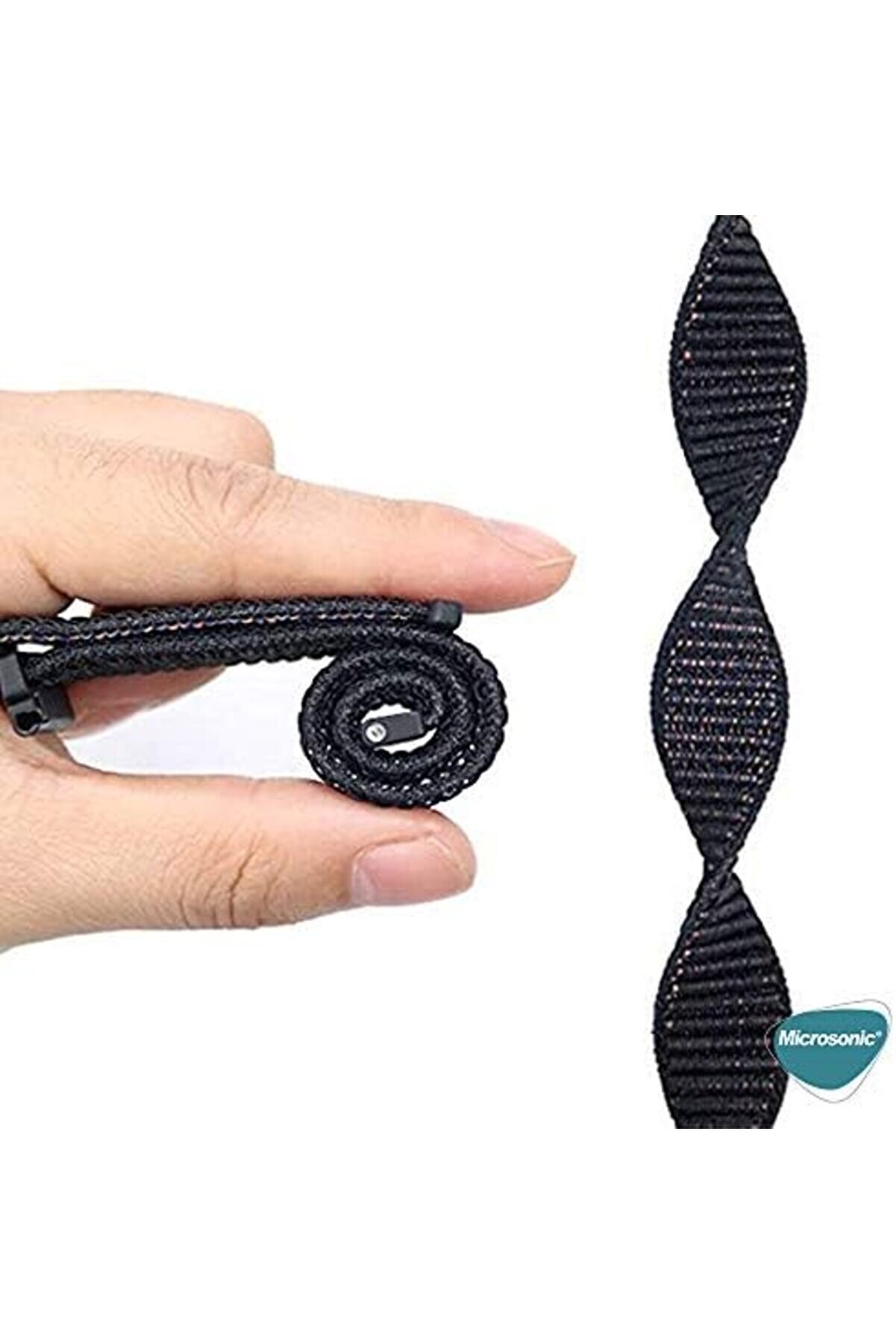 Shopverse 4 44Mm İçi̇n Hasırlı Kordon Woven Sport Loop Si̇yah Trendfli̇ck 1014773