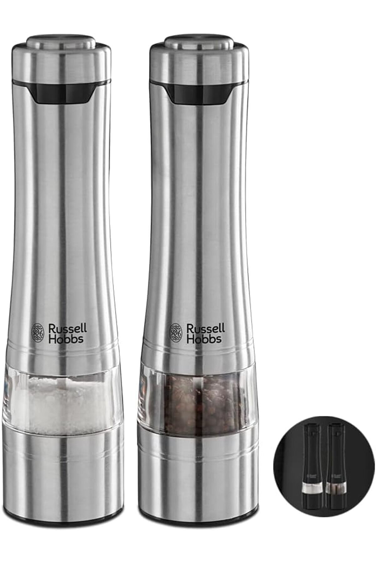 Eli̇zzashop Hobbs Elektri̇kli̇ Tuz Ve Karabi̇ber &Ouml;ğ&uuml;t&uuml;c&uuml; Seti̇, Baharat Deği̇rmenleri̇, Paslanmaz &Ccedil;eli̇k, Se