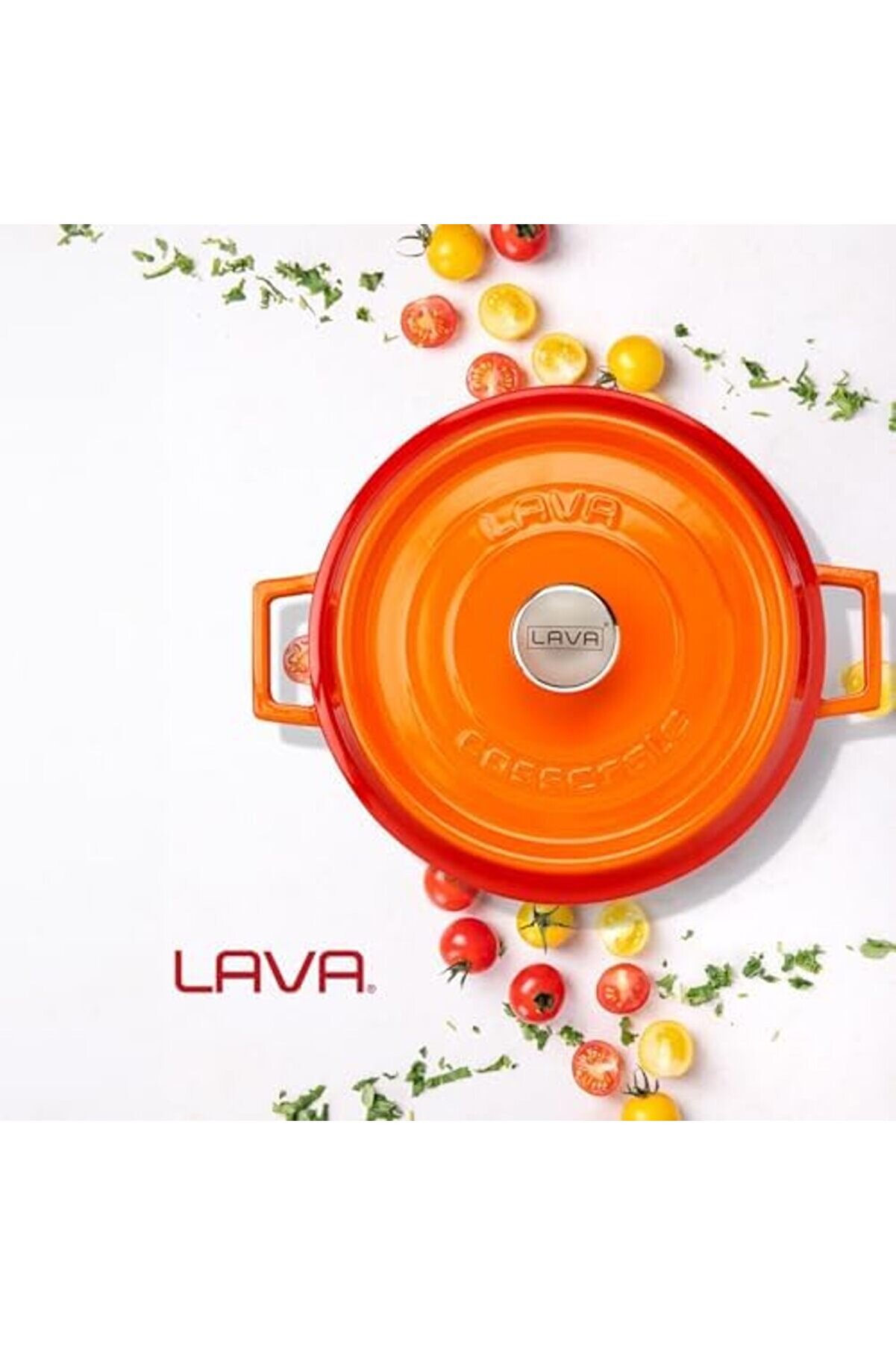 Modashi̇ne Döküm Çok Amaçlı Yayvan Tencere 28 Cm Turuncu - Lv Y St 28 K2 Modascope 1014773