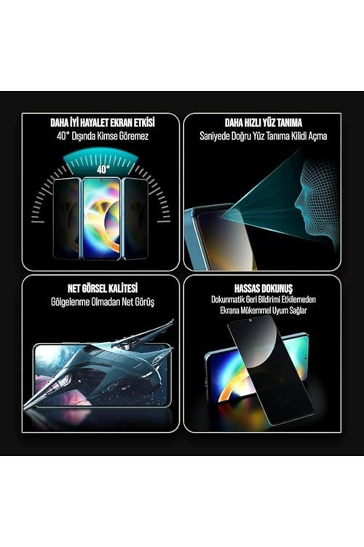 Pri̇vacy Hayalet Cam Tam Ekran Temperli̇ ( 16 Pro) 1014773