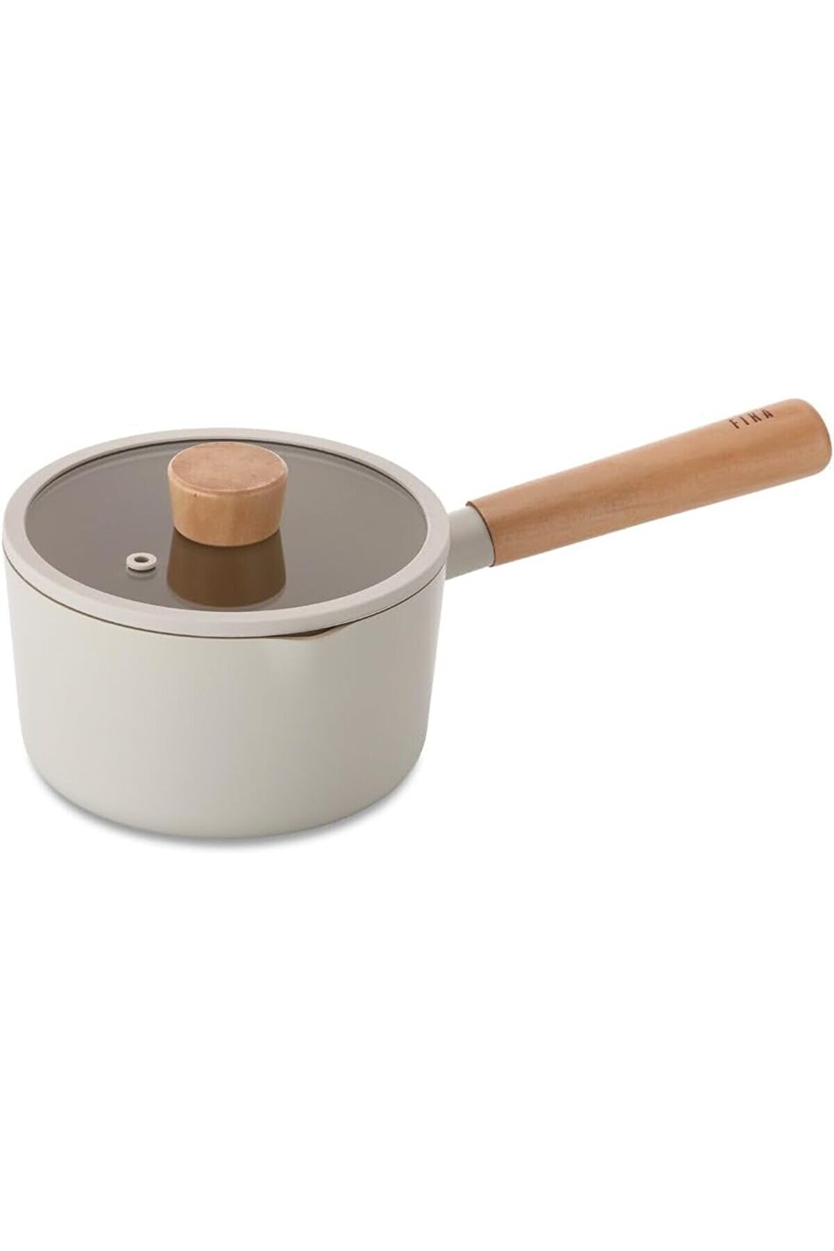 STOREMAX modashine FIKA Ocak Üstü ve İndüksiyon için Süt Tavası | Ahşap Sap ve Cam Kapak | Kore'de Üreti