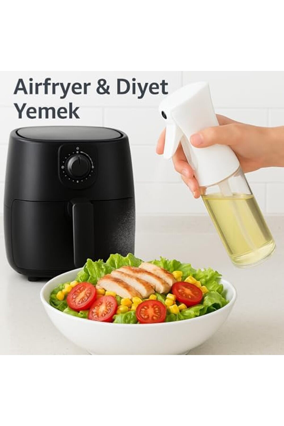 Cam Yağ Sprey Şi̇şesi̇ – 200Ml Püskürtmeli̇ Yağdanlık, Cam Gövde, Ai̇rfryer, Fırın Ve Di̇yet Yemekler İçi̇