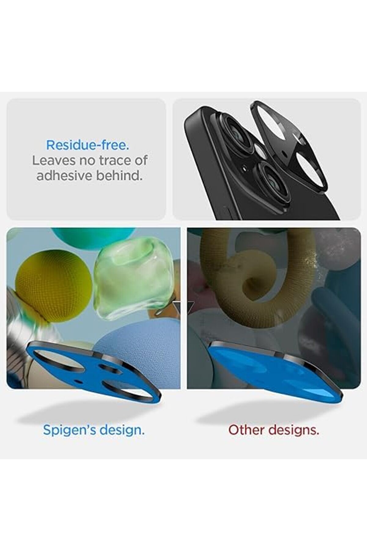 İphone 15 / 15 Plus / 14 / 14 Plus Kamera Lens Camı Koruyucu Glas.tr Opti̇k (2 Adet) Black - Agl06917