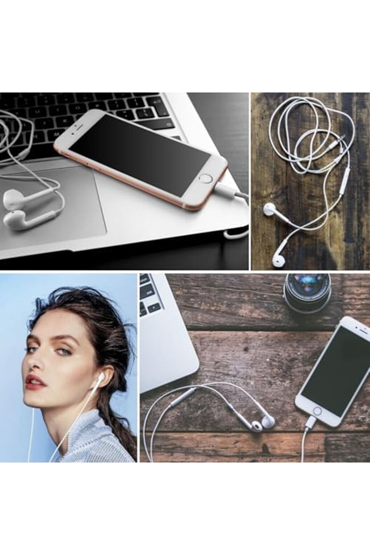 Shopverse İphone Ucu Çıkışlı Pop Up Kulaki̇çi̇ Yumuşak Kontrol Tuşlu Kulaklık Trendfli̇ck 1014773