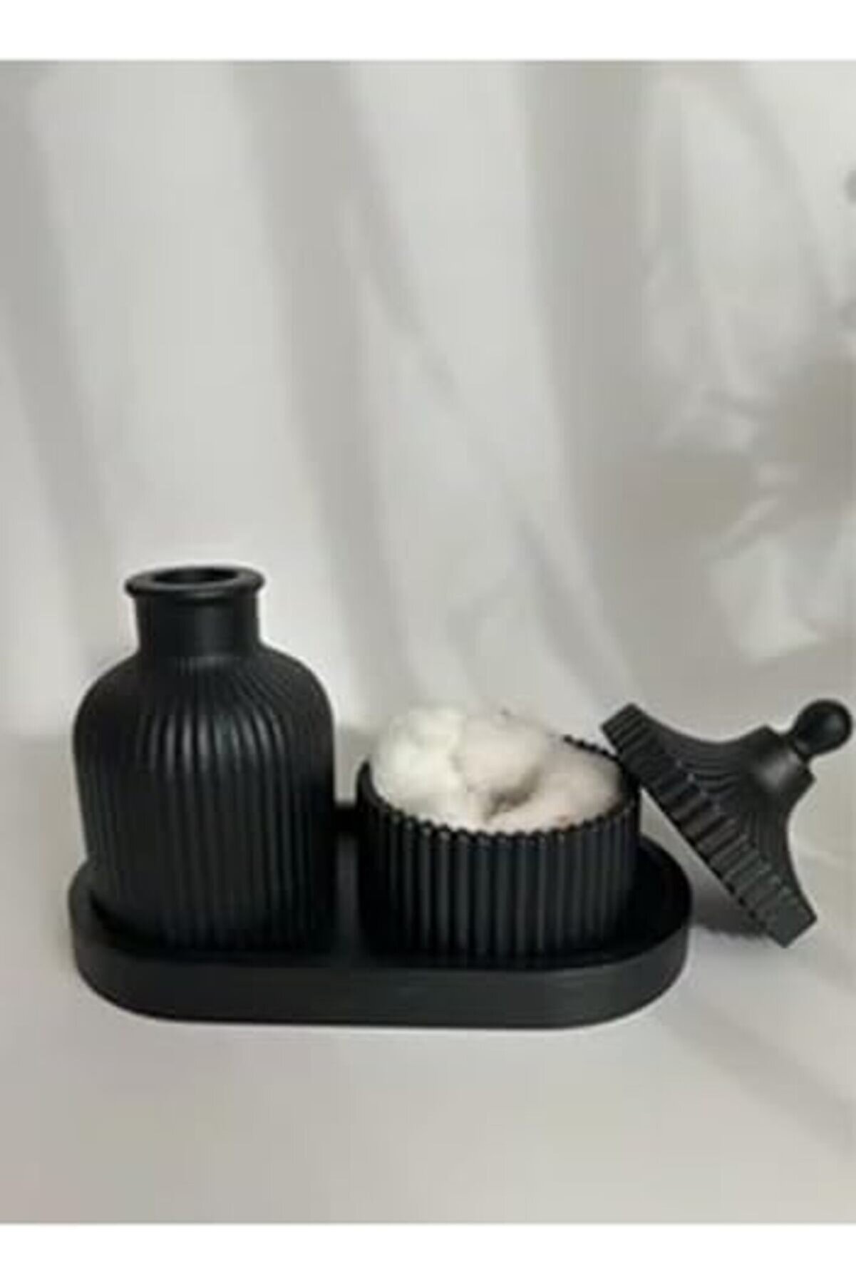 Si̇yah Serami̇k Ve Mumluk Seti̇ - Modern Ve Mi̇ni̇mali̇st Dekorasyon 1014773