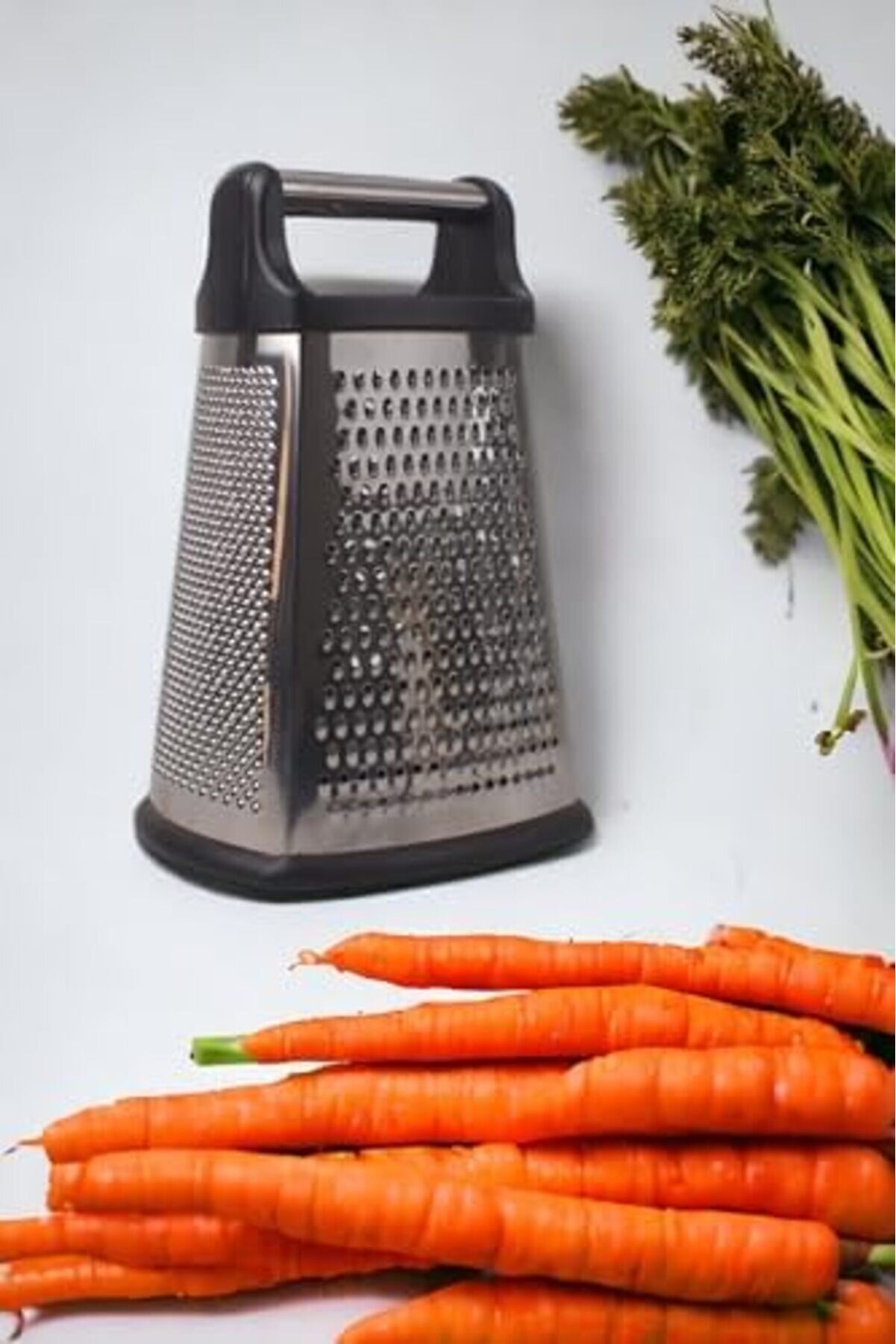 4 Taraflı Paslanmaz Çeli̇k Rende, Di̇kdörtgen Kaydırmaz Tabanlı Tutacaklı Paslanmaz Çeli̇k Rende (22Cm*