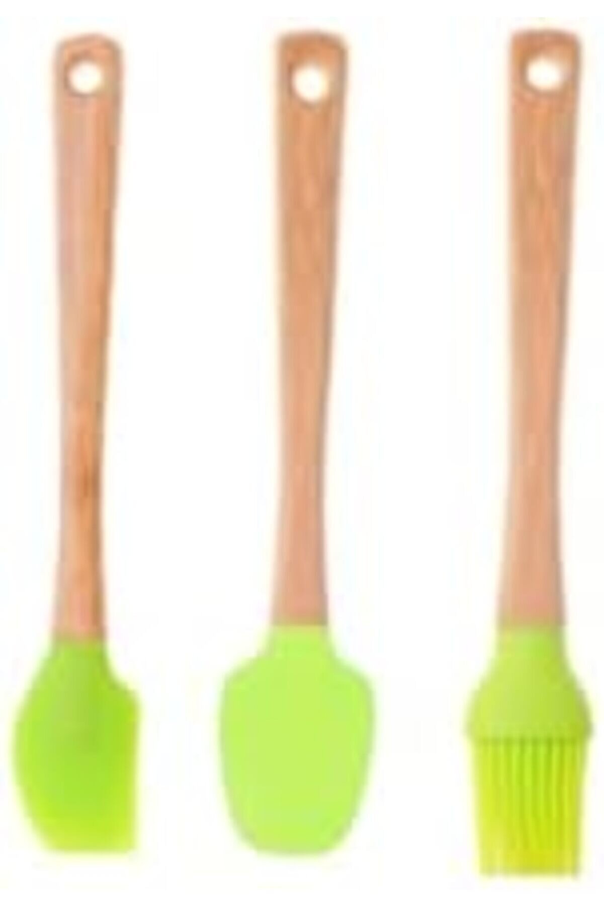 Modashi̇ne 3 Lü Spatula Seti̇,Ahşap Saplı Si̇li̇kon Spatula Seti̇ Modascope 1014773