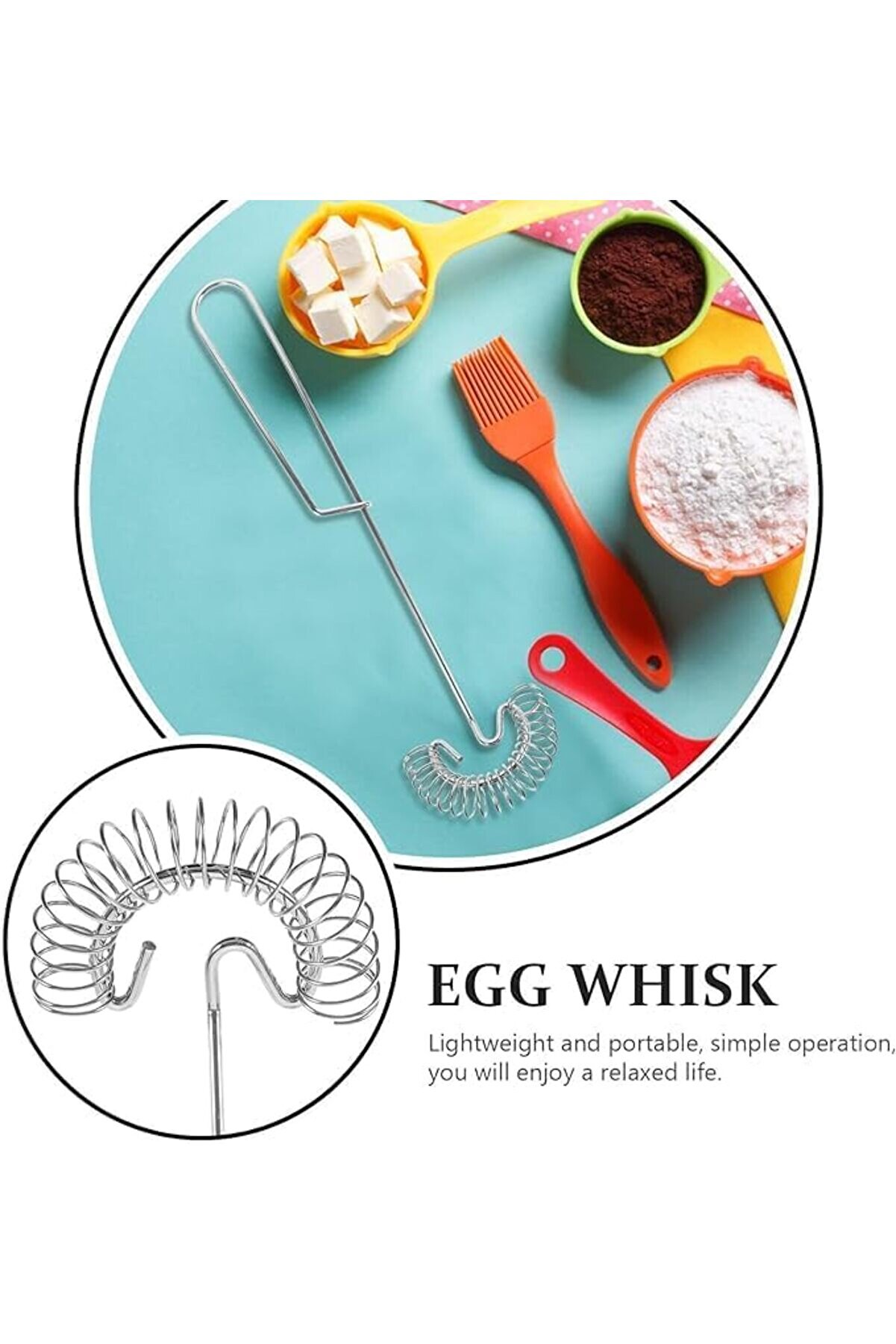 Modashi̇ne Otomati̇k Çırpma Krema Yumurta Çırpma El Sos Karıştırıcısı Yaylı Yumurta Çırpıcı Metal Yumu