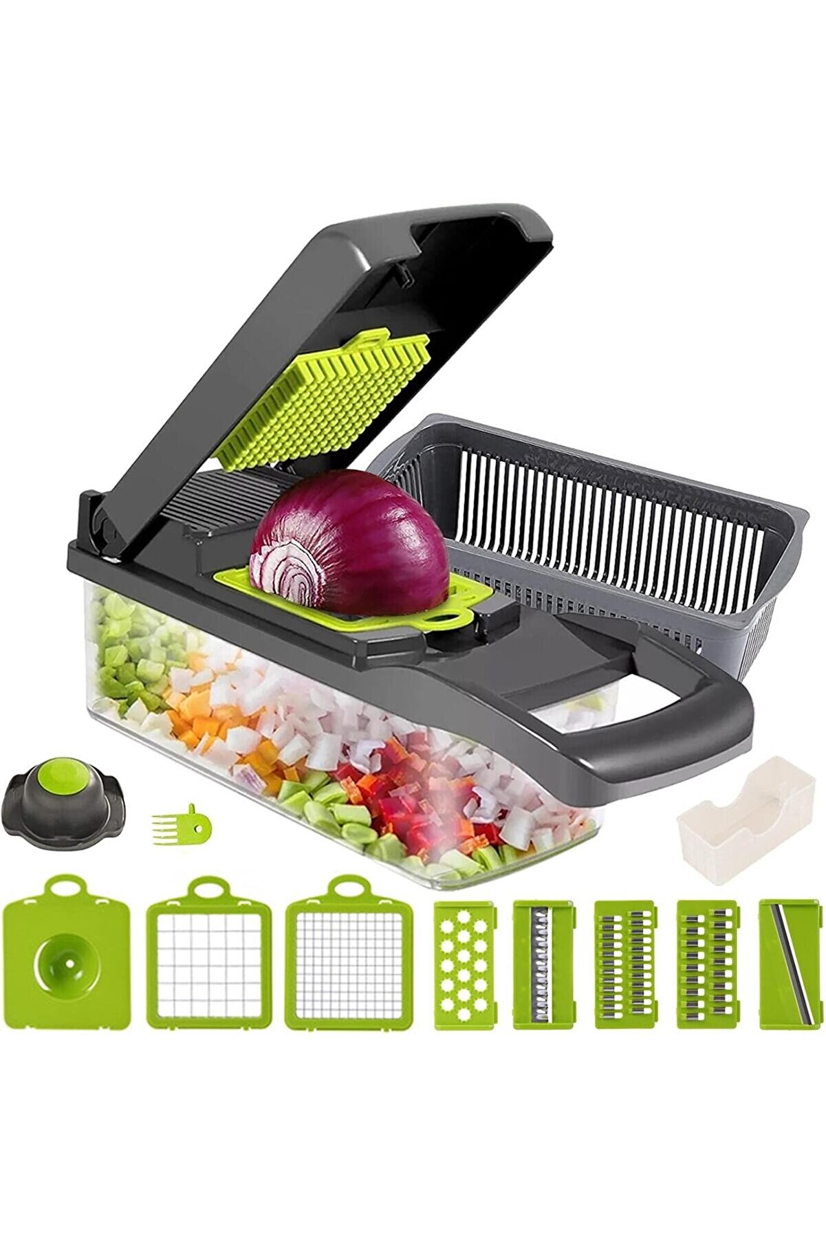 Mrtshoppng Sebze Kesi̇ci̇, 13 &Uuml; 1 Arada Profesyonel &Ccedil;ok Fonksi̇yonlu Sebze Di̇li̇mleyi̇ci̇ Mandoli̇n, K