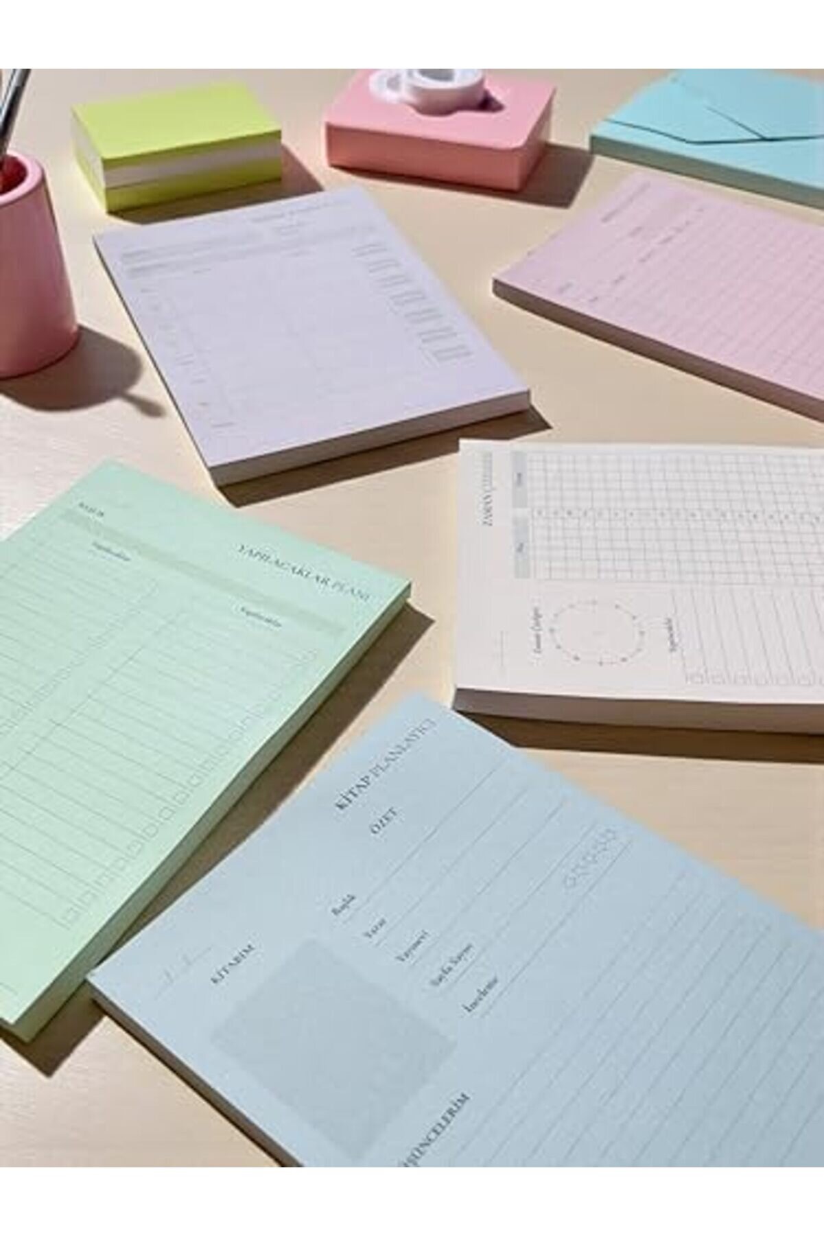 Mrtshoppng Tanıtım Tari̇hsi̇z Masaüstü Planlayıcı Set, 10 Farklı Planlama, 80 Yaprak (Yapılacaklar ) M