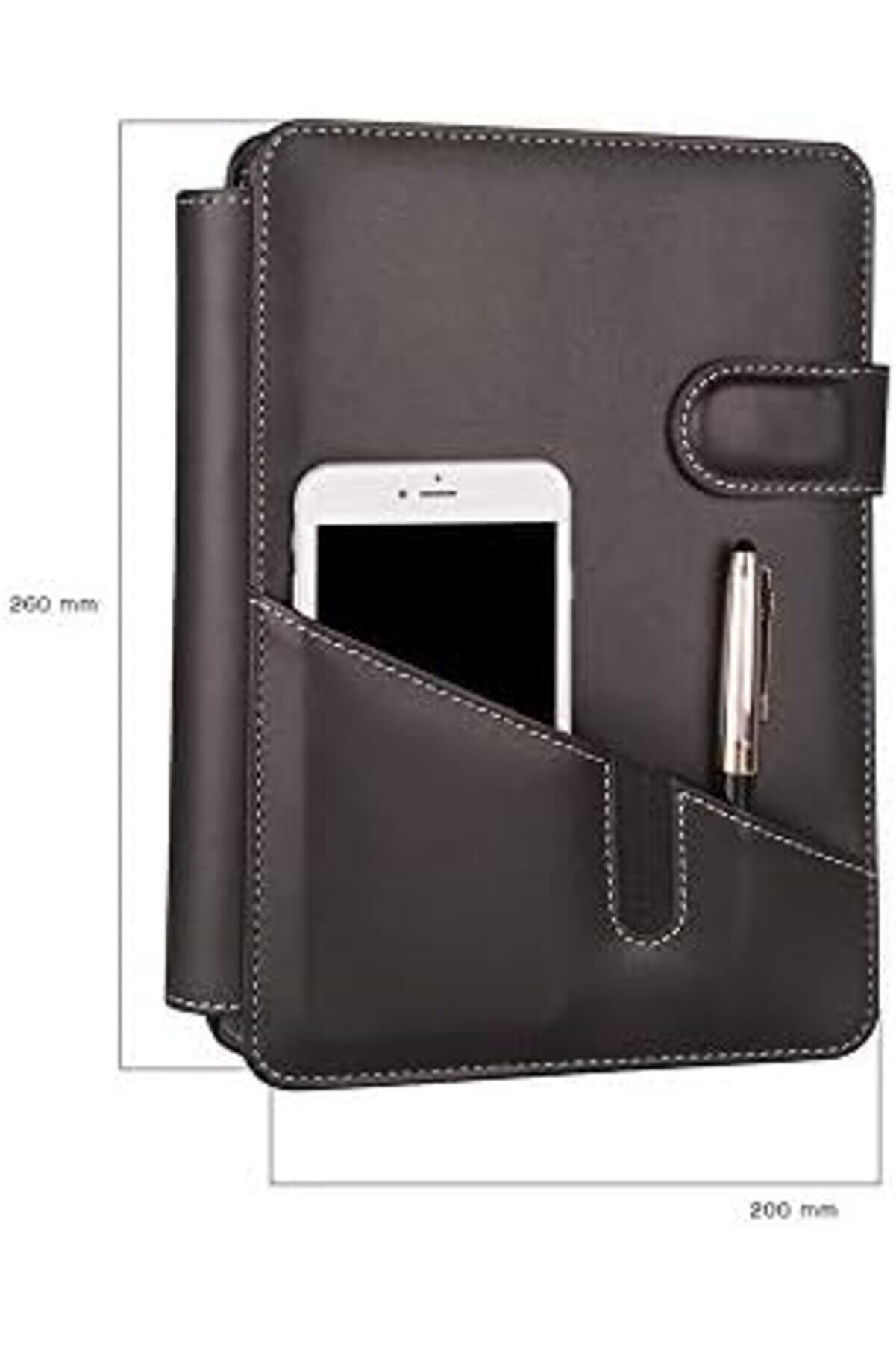 Mrtshoppng 5281 Ajanda Tari̇hsi̇z Çi̇zgi̇li̇ 17X24 Ajanda Defter 160 Yaprak Ivory Kağıt Deri̇ Telefon Kılı