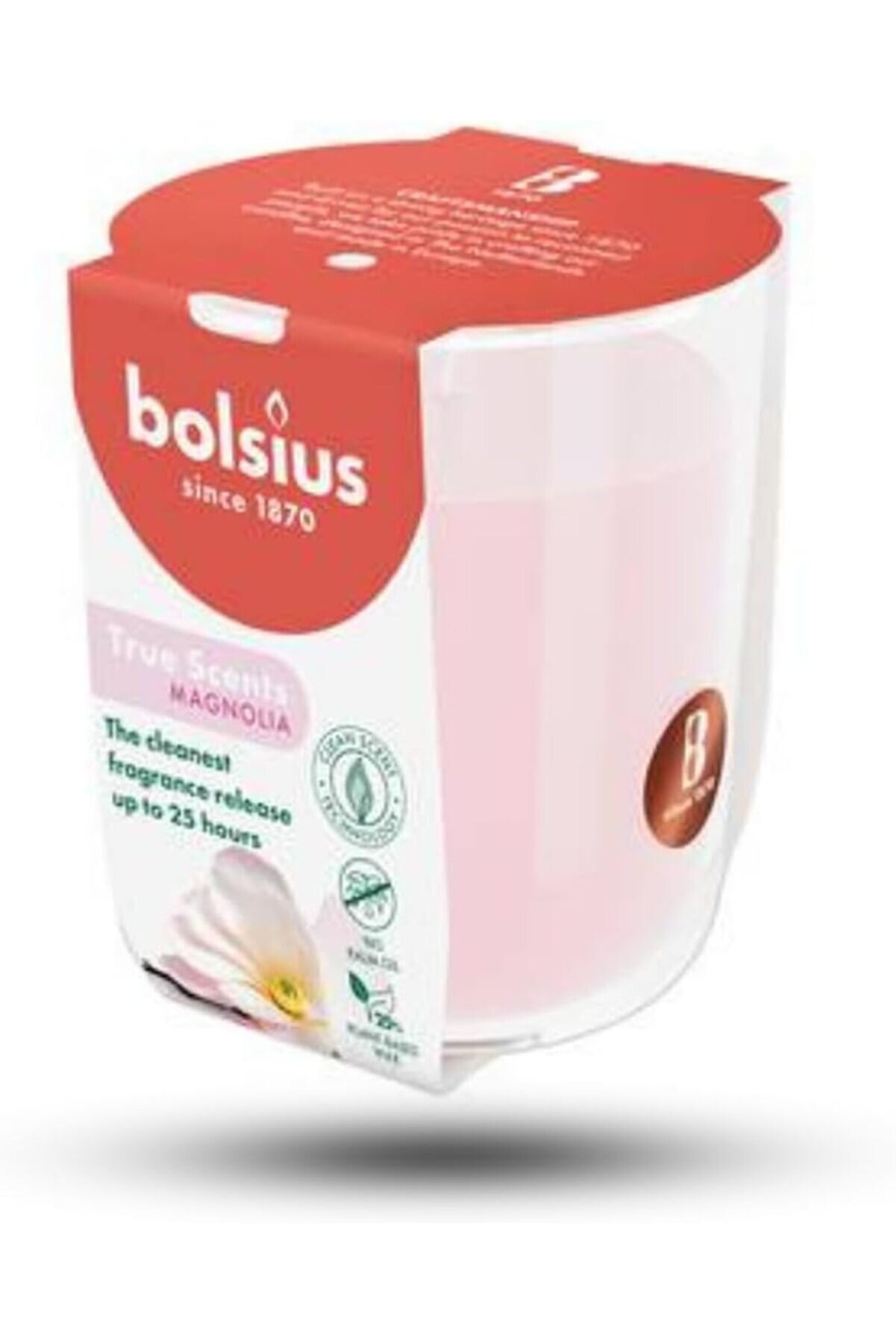 STOREMAX shopverse Kokulu Mum - Vegan & & Saf Koku Özlü - Yağı İçermez - 25 Saat Yanma Süresi - Pembe Renkte