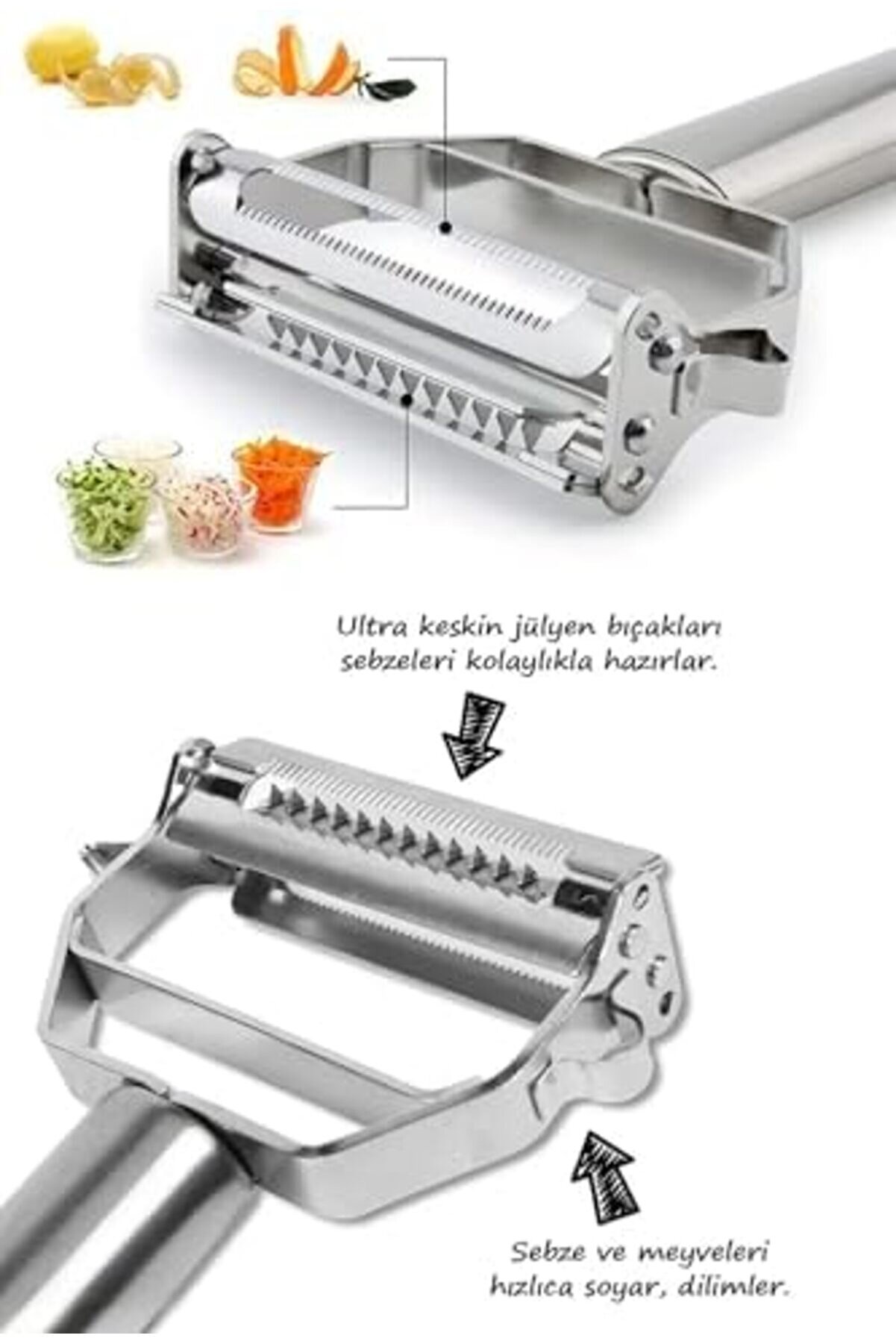 Modashi̇ne Çeli̇k Turbo Jülyen Soyacak Sebze Ve Meyve Soyucu Prati̇k Soyacak Modascope 1014773