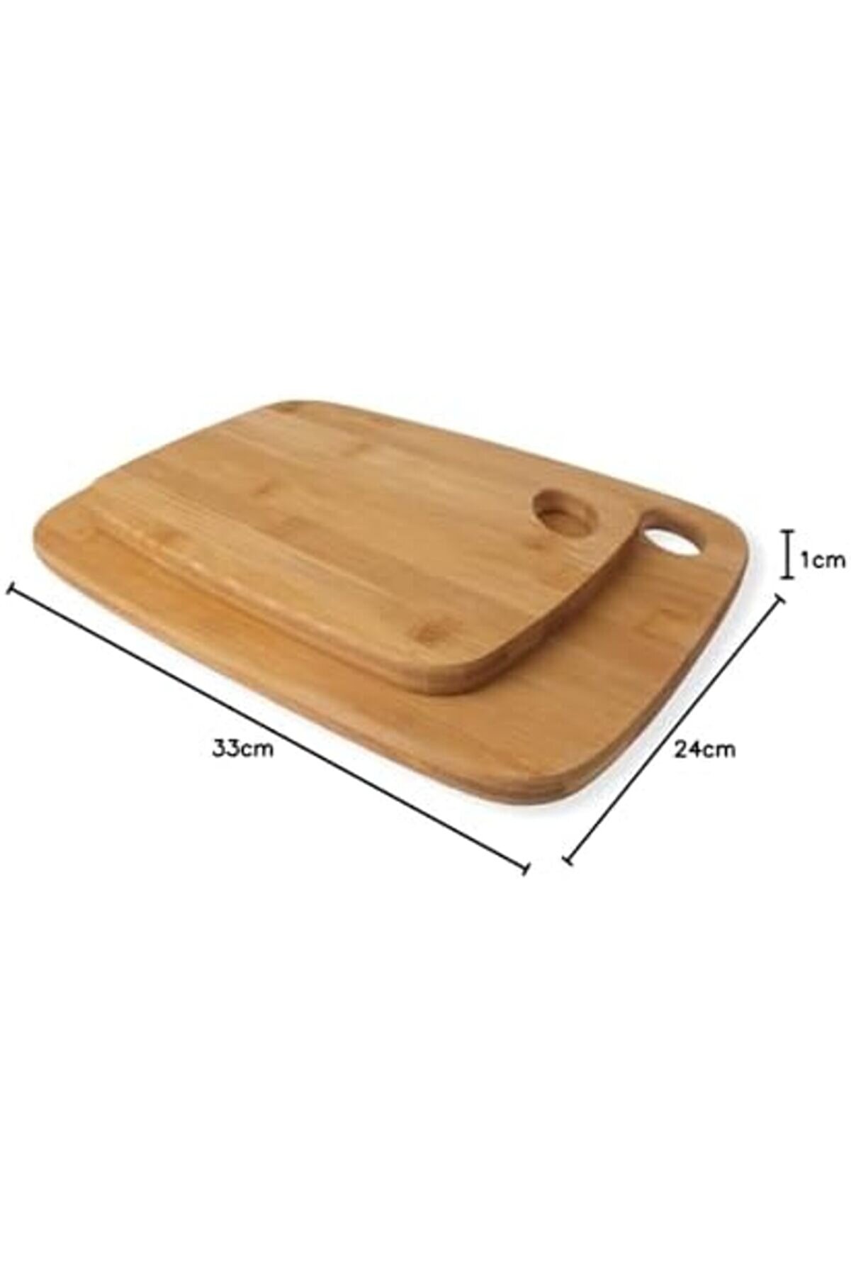 Mrtshoppng 2 Li̇ Bambu Kesme Tahtası Di̇kdörtgen Özel Tasarım, Bambu Kesme Tahtası - Büyük 33X24X