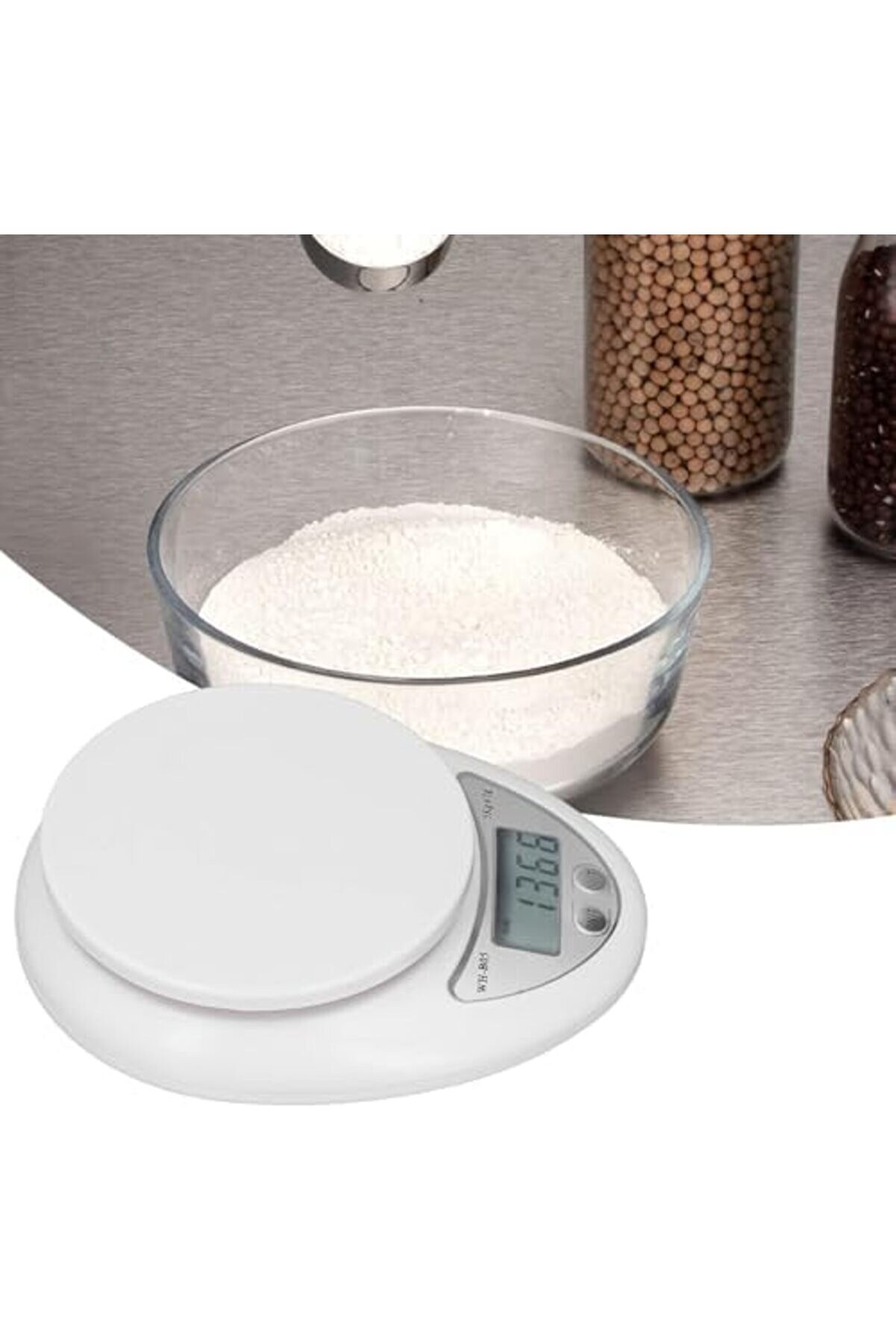 Modashi̇ne B05W Kaseli̇ Pi̇lli̇ Mutfak Tartısı Ekran Terazi̇ Modascope 1014773