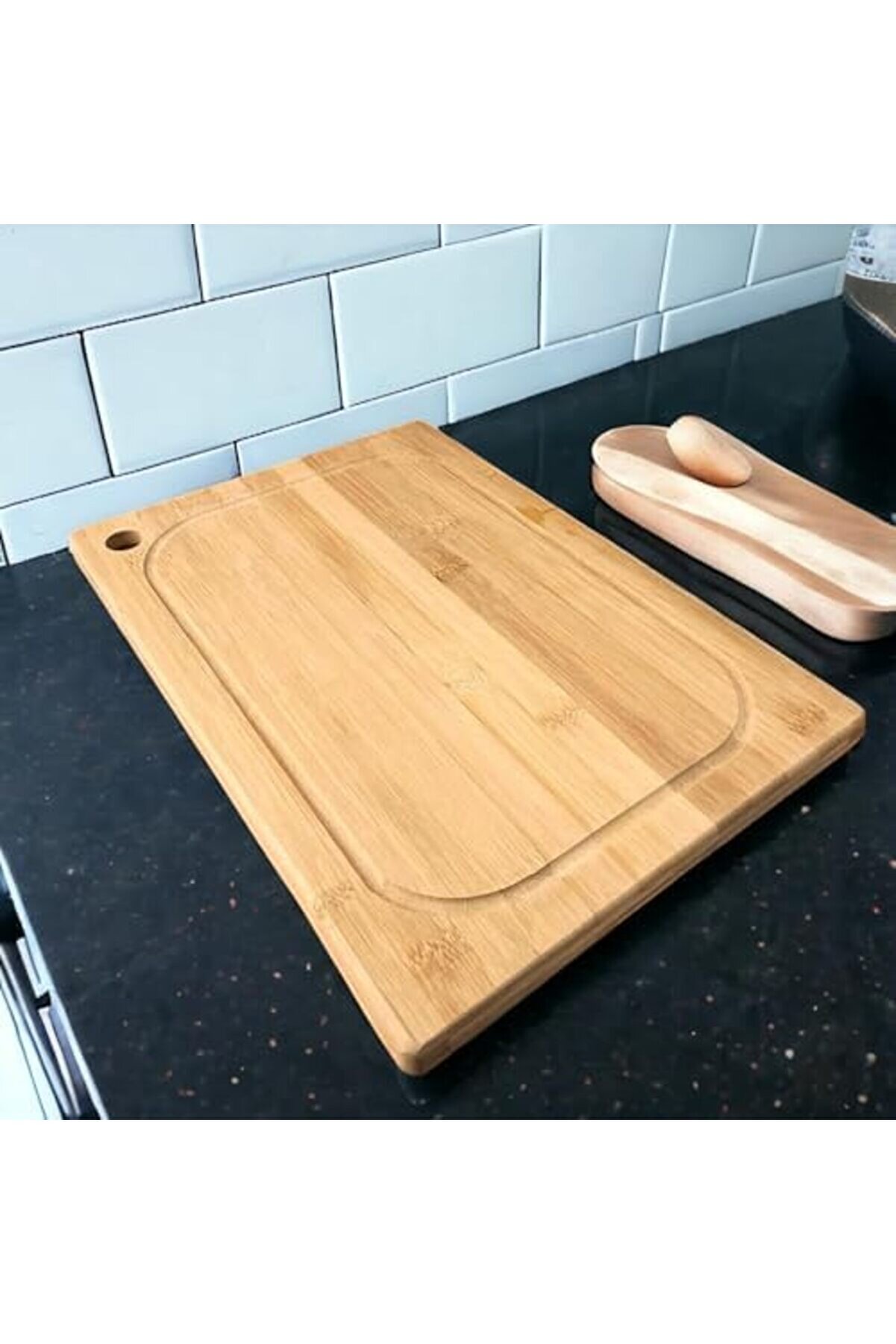Modashi̇ne Bambu Kesme Tahtası Anti̇bakteri̇el Yıkanabi̇li̇r Doğrama Tahtası Di̇kdörtgen 32X22 Cm Orta Boy