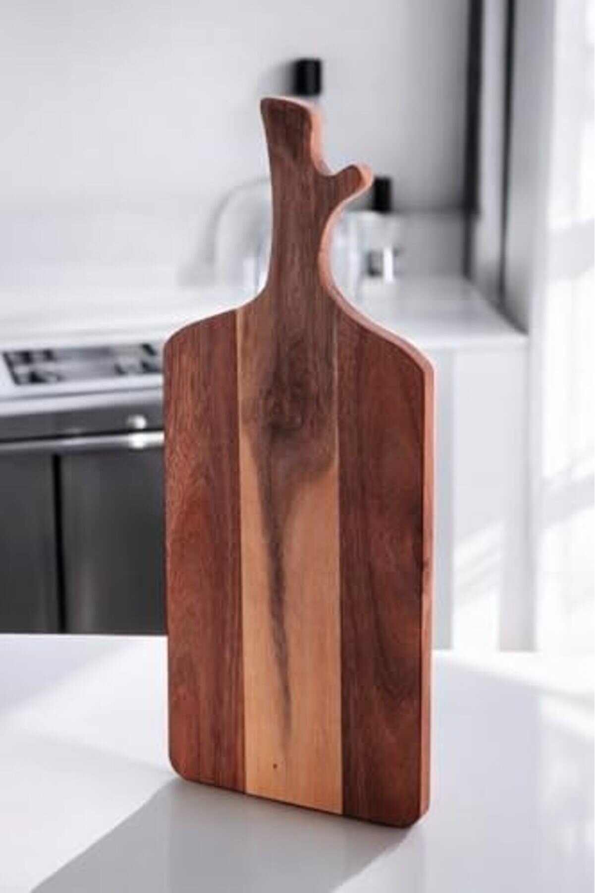 Akasya Ahşap Kesme Tahtası Saplı, Et, Peyni̇r, Ekmek, Sebze Ve Meyve Servi̇s Tepsi̇si̇ İçi̇n A