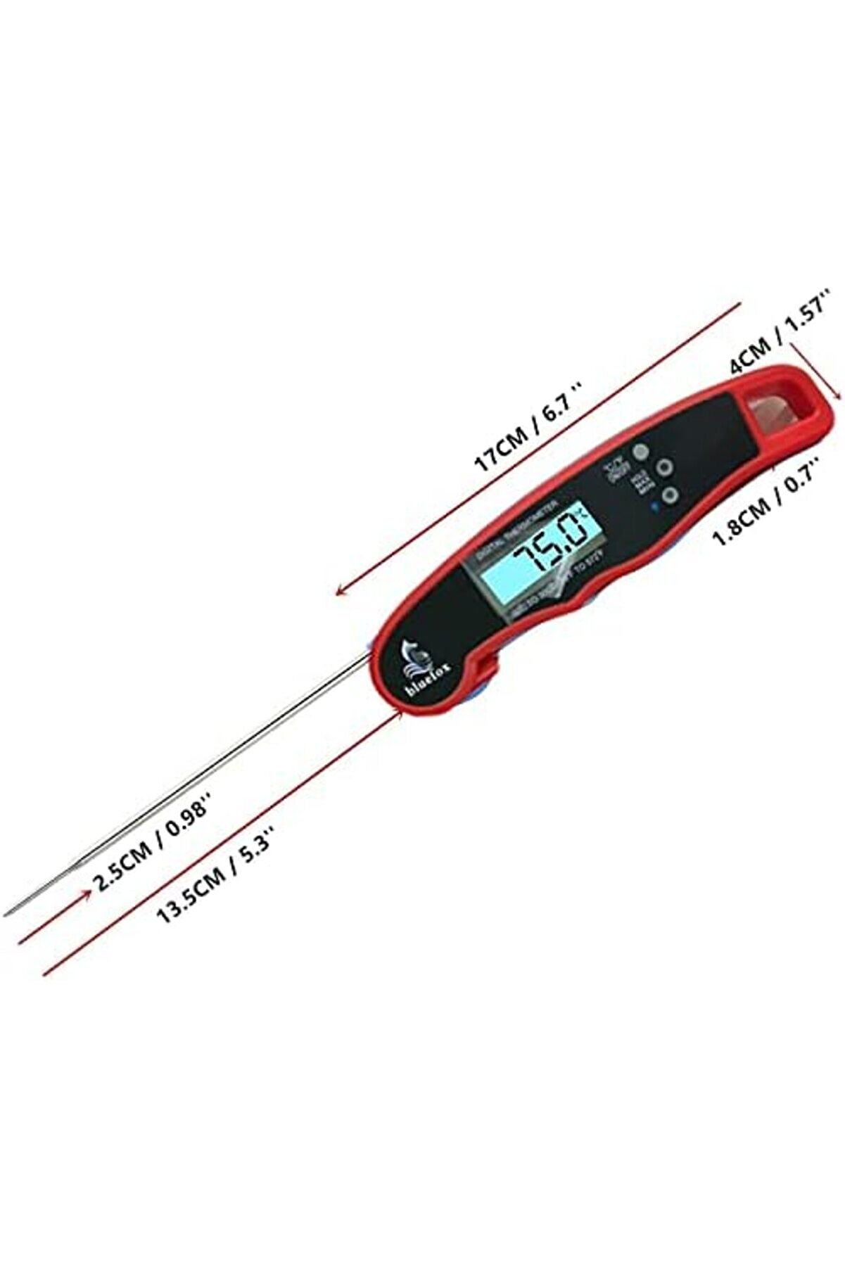 Di̇ji̇tal Hızlı Okunan Mutfak Termometresi̇ - Mıknatıslı, Katlanabi̇li̇r, Arkadan Aydınlatmalı Lcd Ekran,