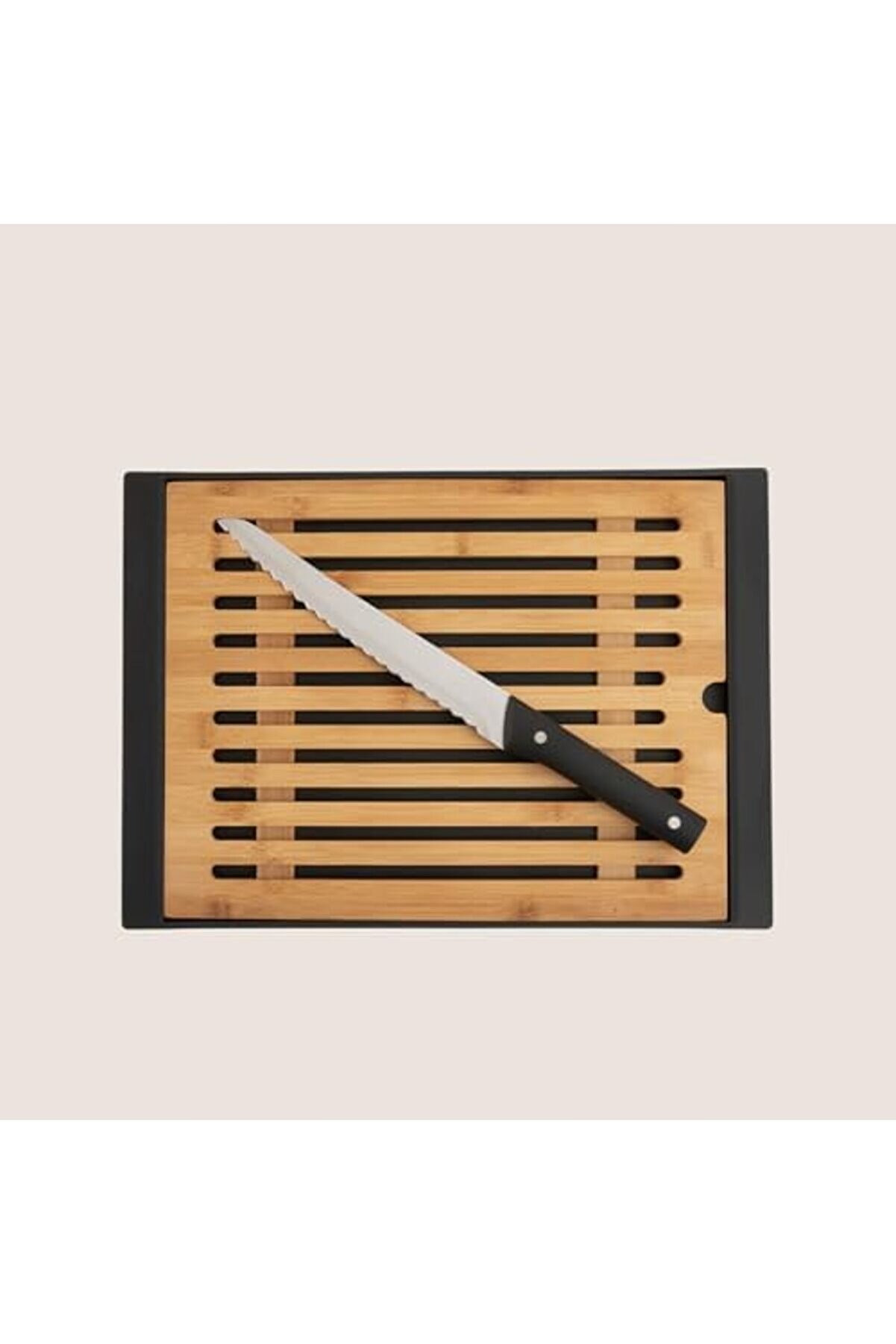 Modashi̇ne Agni̇ Bıçaklı Bambu Ekmek Kesme Tahtası 38X27 Cm Modascope 1014773