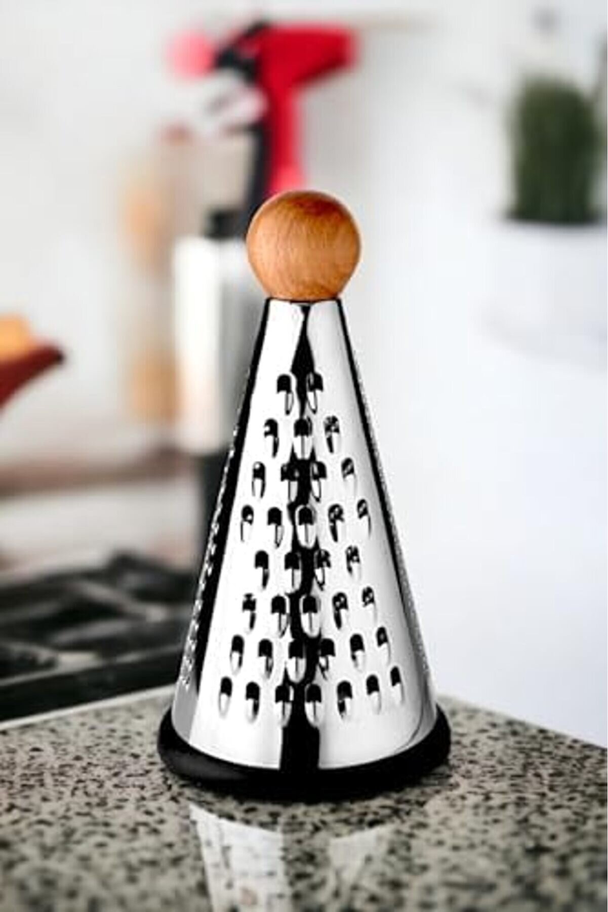 Modashi̇ne Ahşap Topuz Tutuculu 3 Taraflı Paslanmaz Çeli̇k Lüks Şef Rendesi̇ Orta Boy 23 * 12 Cm, Pasla