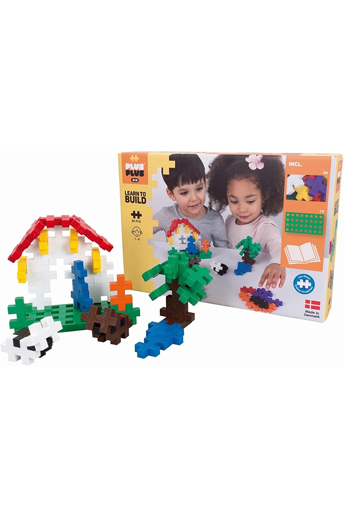 STOREMAX elizzashop PLUS Parlak İnşaat Oyuncağı, Büyük İnşa Etmeyi Öğrenin, Yapı Taşı Seti, 60 Parça, 300.328