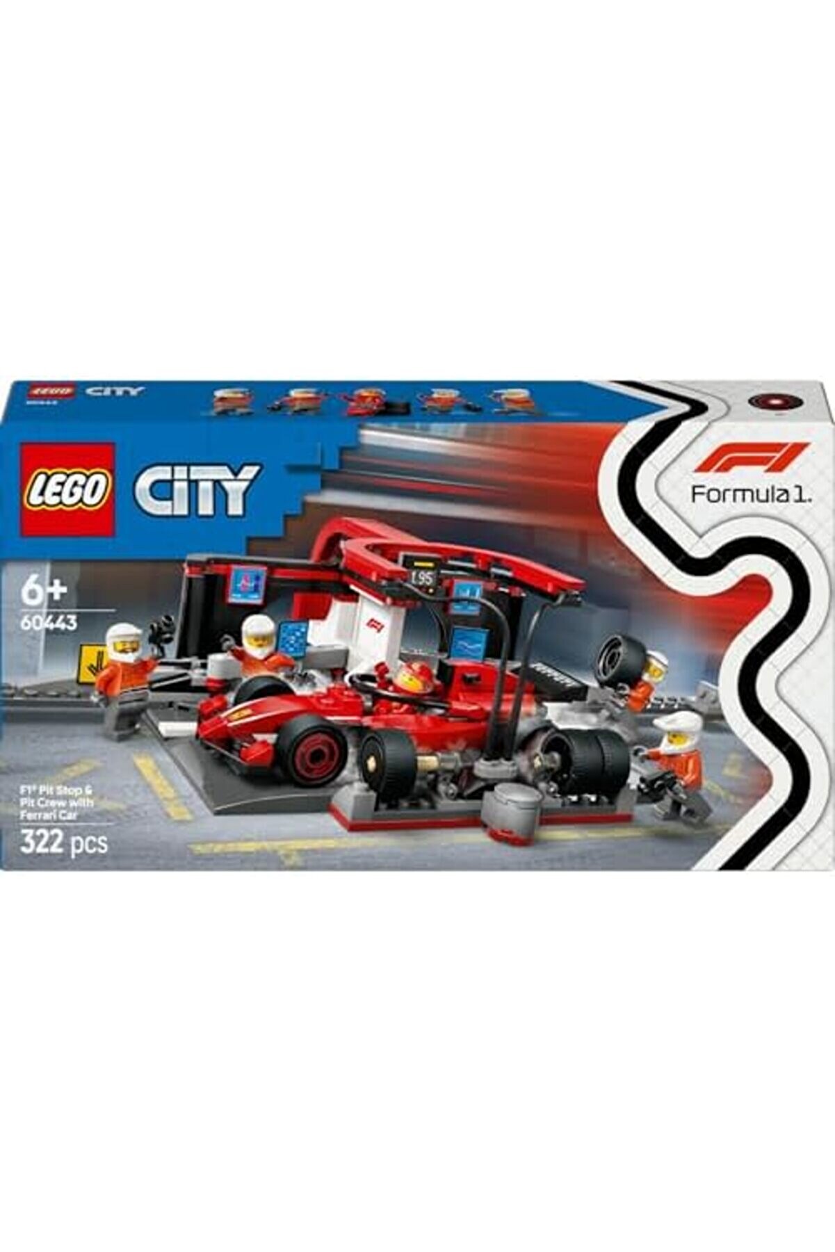 Pltnstoreshop Ci̇ty Ferrari̇ Arabalı F1 Pi̇t Stop Ve Pi̇t Eki̇bi̇ 60443-6 Yaş Ve Üzeri̇ Çocuklar İçi̇n Yarış