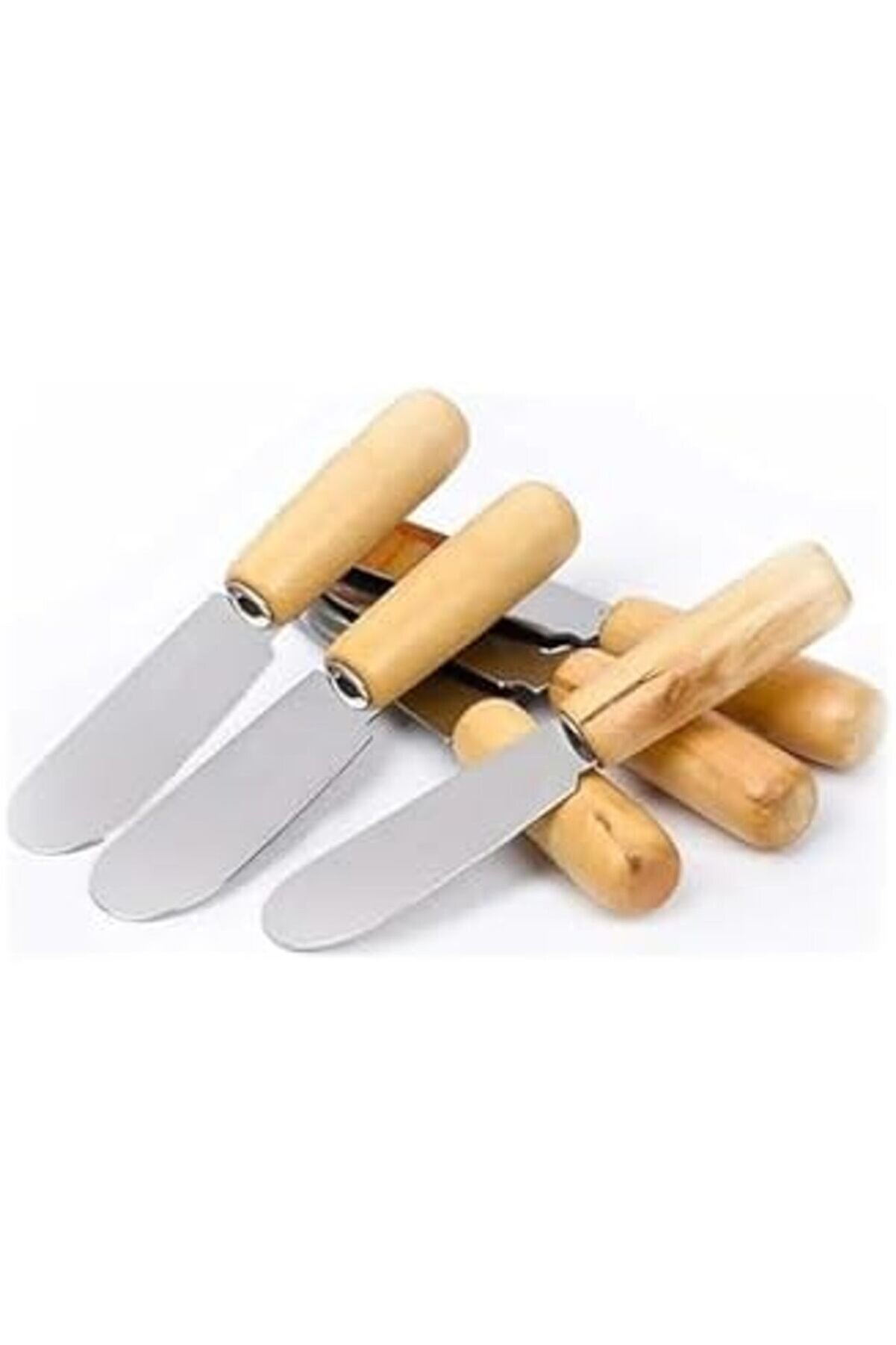 Modashi̇ne Terayağ Bal Çi̇kolata Bıçağı, 6 Lı Ahşap Saplı Kahvaltı Spatulası Modascope 1014773
