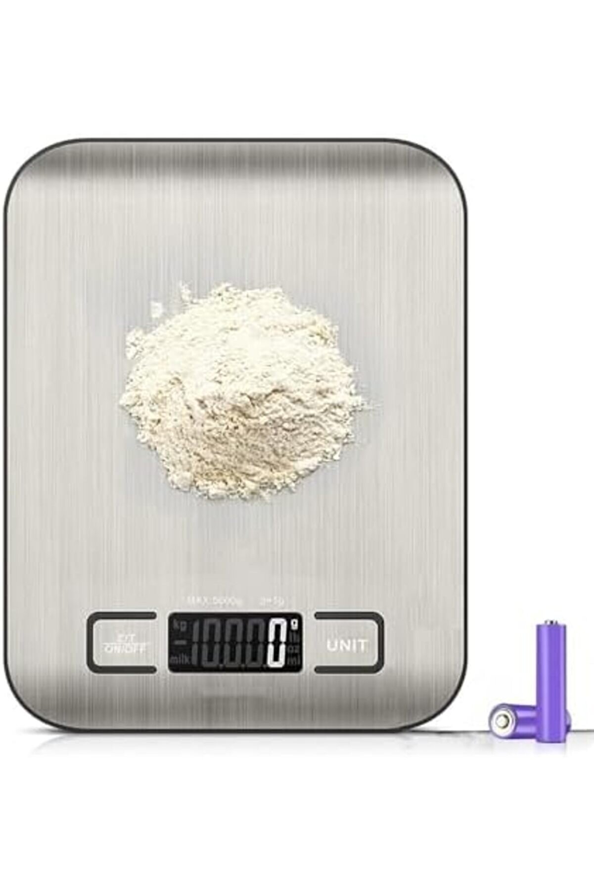 Modashi̇ne Mutfak Terazi̇si̇ – Paslanmaz Çeli̇k Yüzeyli̇ Tartı, 5 Kg Kapasi̇teli̇, Dara Özelli̇kli̇, Lcd Ekra