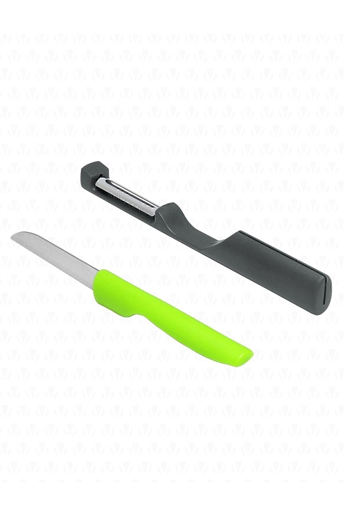 STOREMAX modashine Delos 2 in 1 Paslanmaz Çelik Bıçak Ve Soyacak Seti Yeşil modascope 1014773