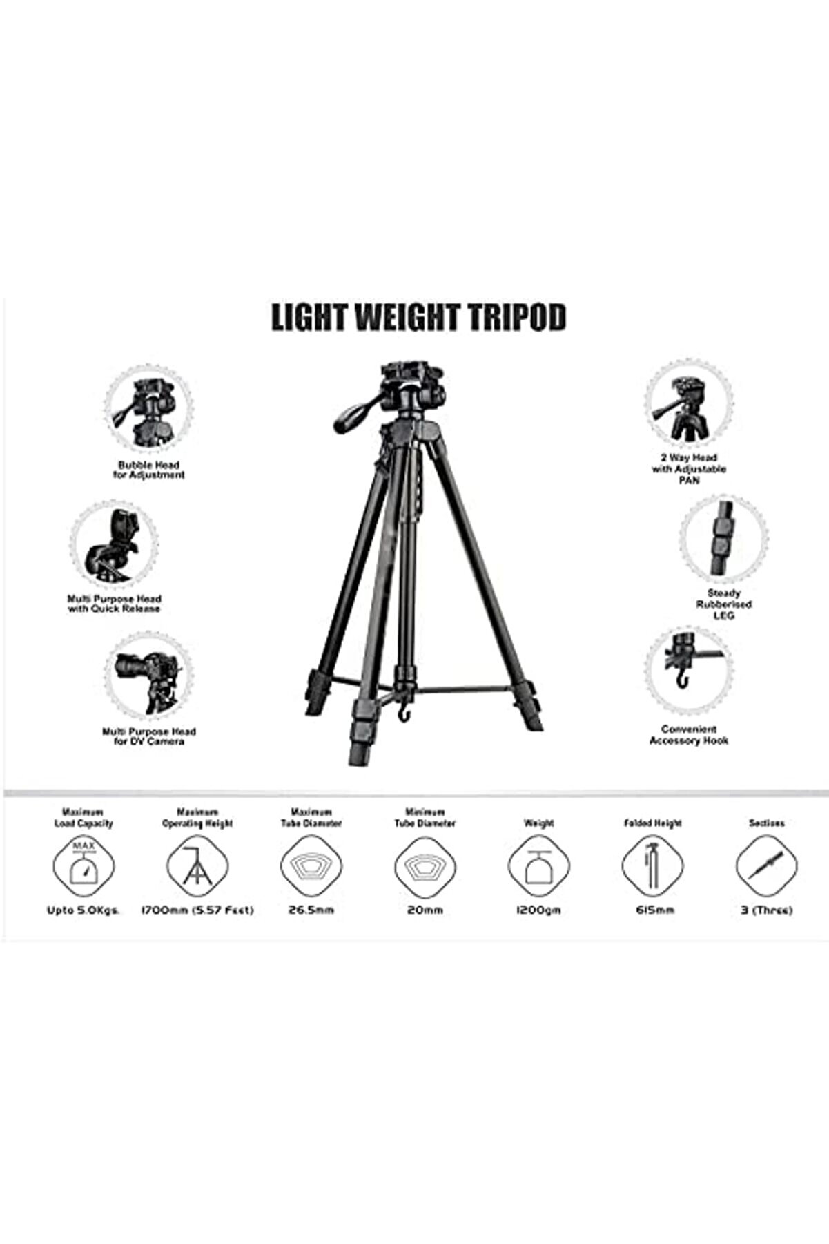 155 Cm Kumandalı Profesyonel Telefon Kamera Tutucu &Ccedil;antalı 1014773
