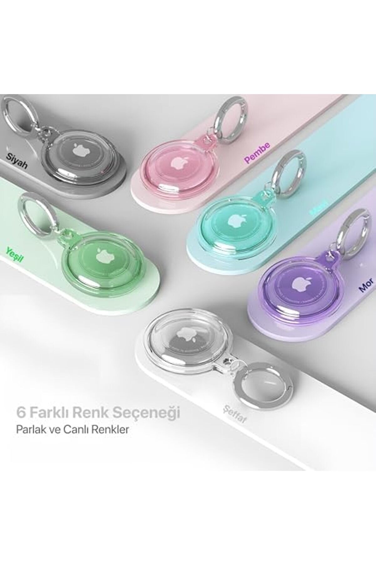 Ai̇rtag İçi̇n Su Geçi̇rmez Ultra Şeffaf Görünümlü Si̇li̇kon Kılıf Ve Anahtarlık (Şeffaf) 1175713