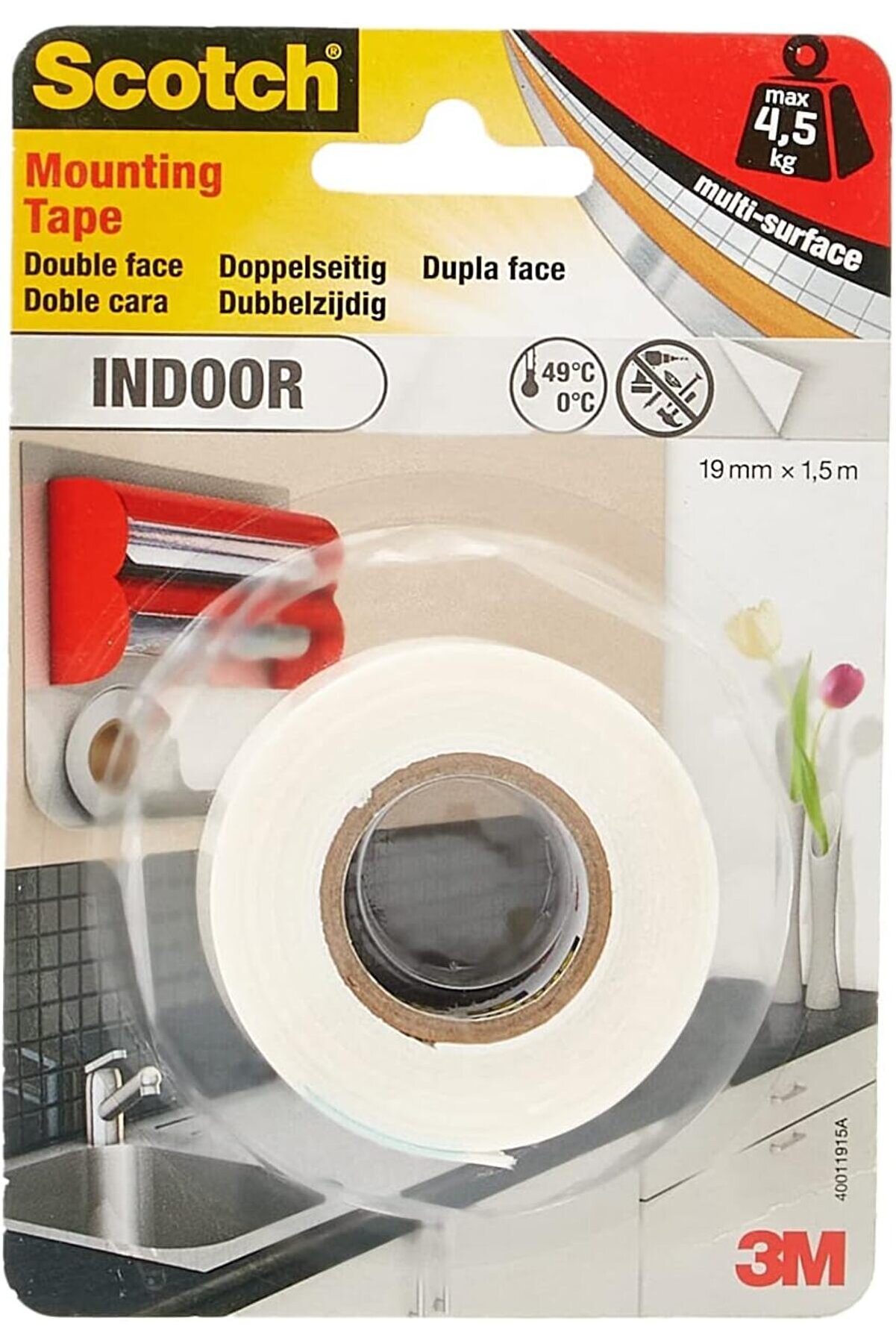 STOREMAX Fix iç montaj bandı 4496G-1915-P, 19 mm x 1,5 m, 1 rulo/paket (ambalaj farklı olabilir) 978262