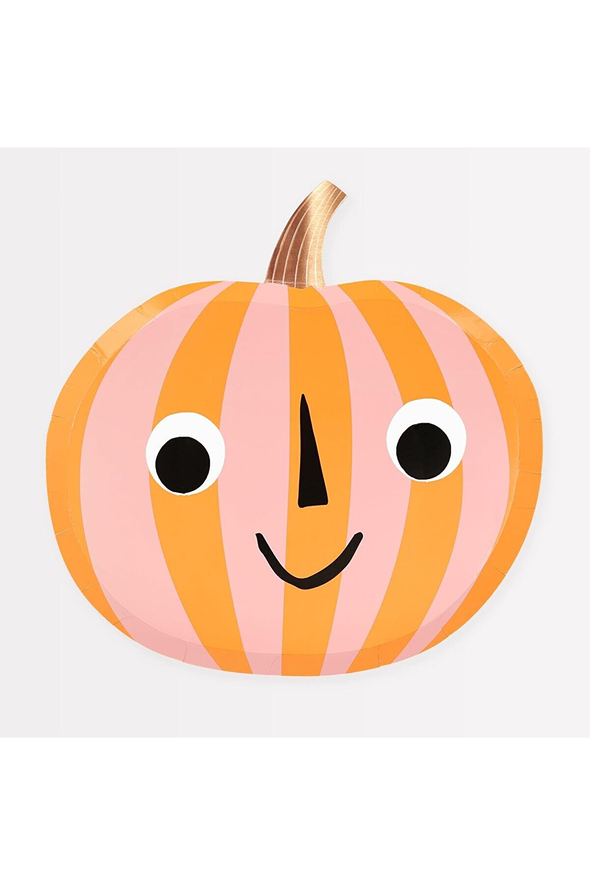 STOREMAX - Pink & Orange Stripy Pumpkin Plates - Pembe & Turuncu Çizgili Balkabağı Tabaklar (8'li) 1014