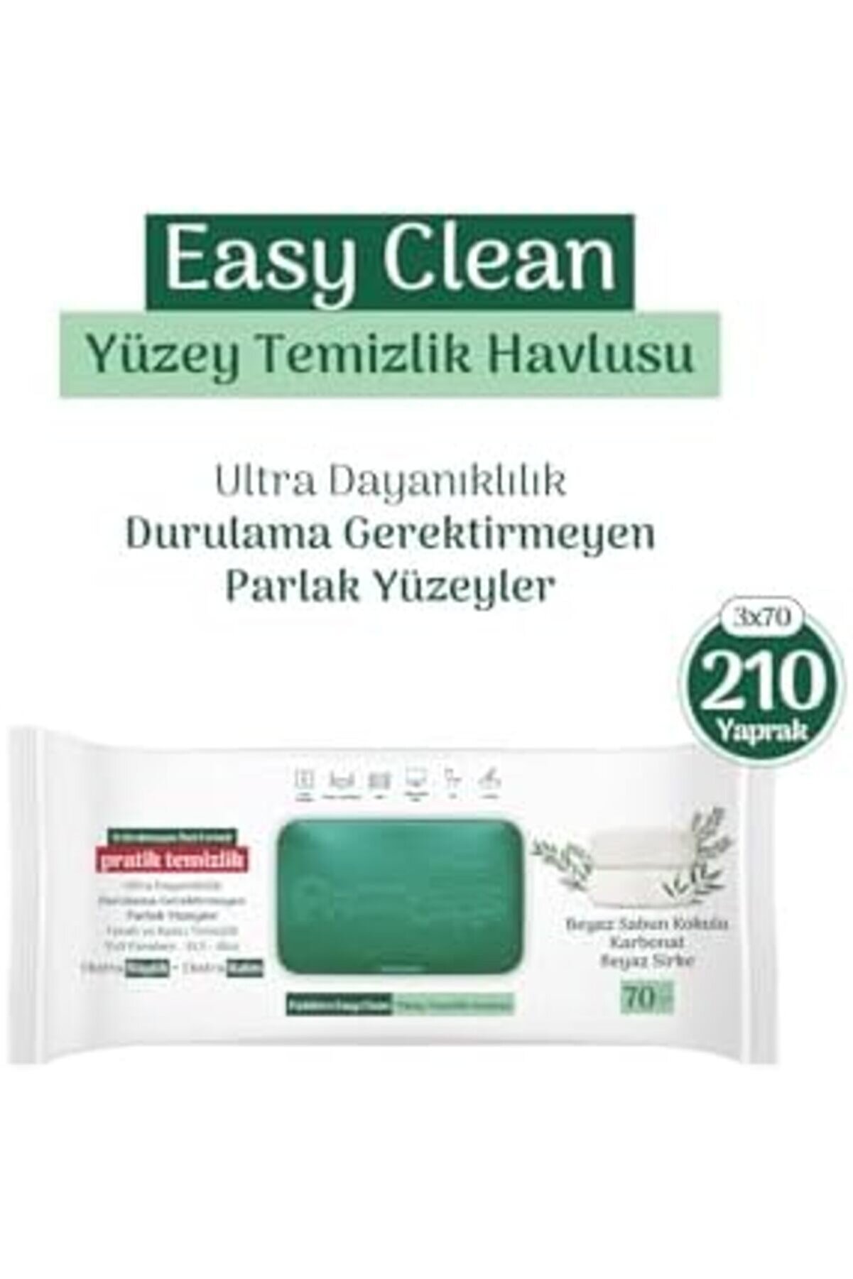Clean Beyaz Sabun Katkılı Yüzey Temi̇zli̇k Havlusu 3X70 (210 Yaprak) 1014773