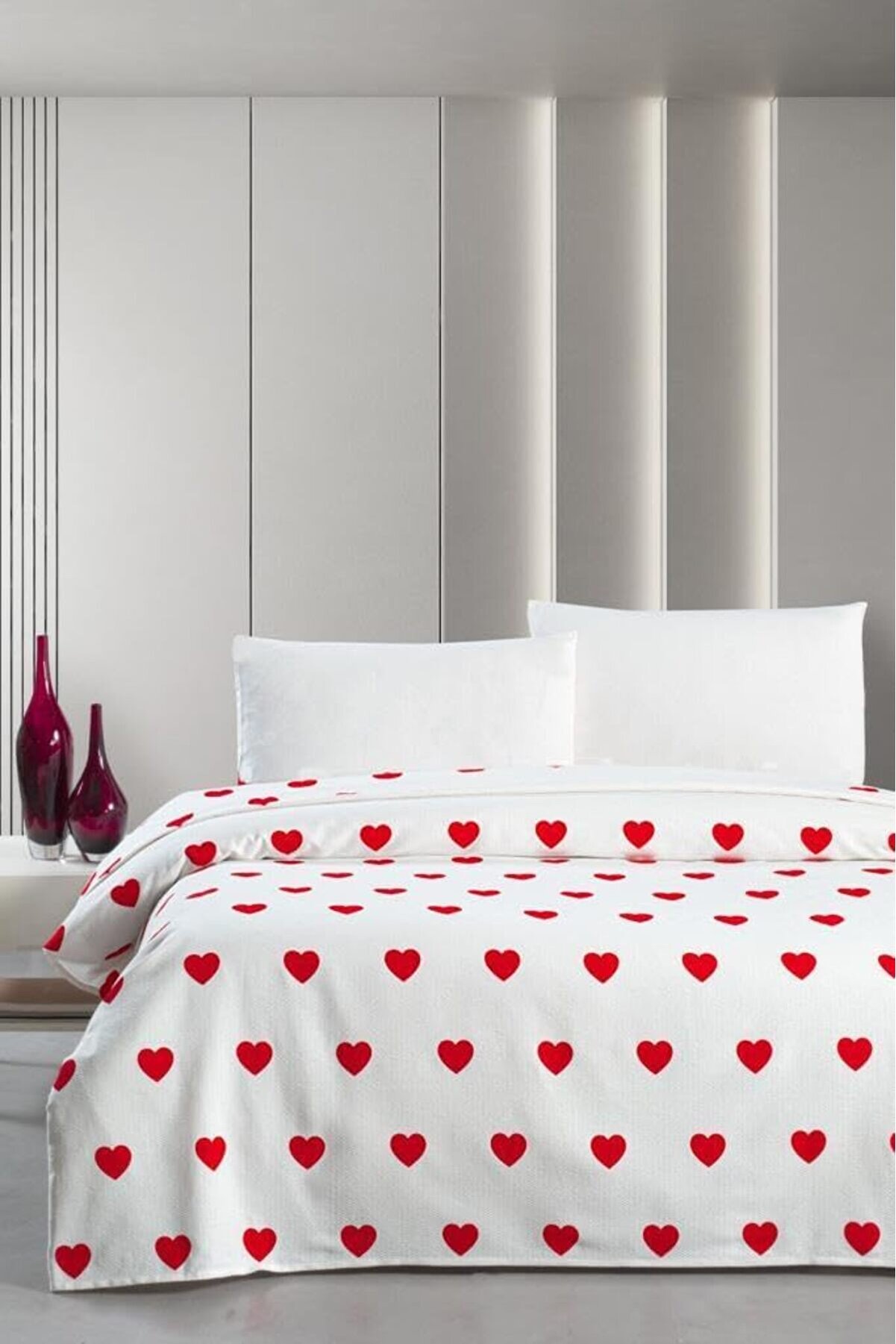 STOREMAX Hamlet Çift Kişilik Pike Yatak Örtüsü 220x230 Kırmızı 1014773